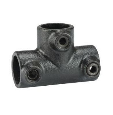 Zwart T-Stuk Lang voor Steigerbuis Ø28 mm - Per Stuk