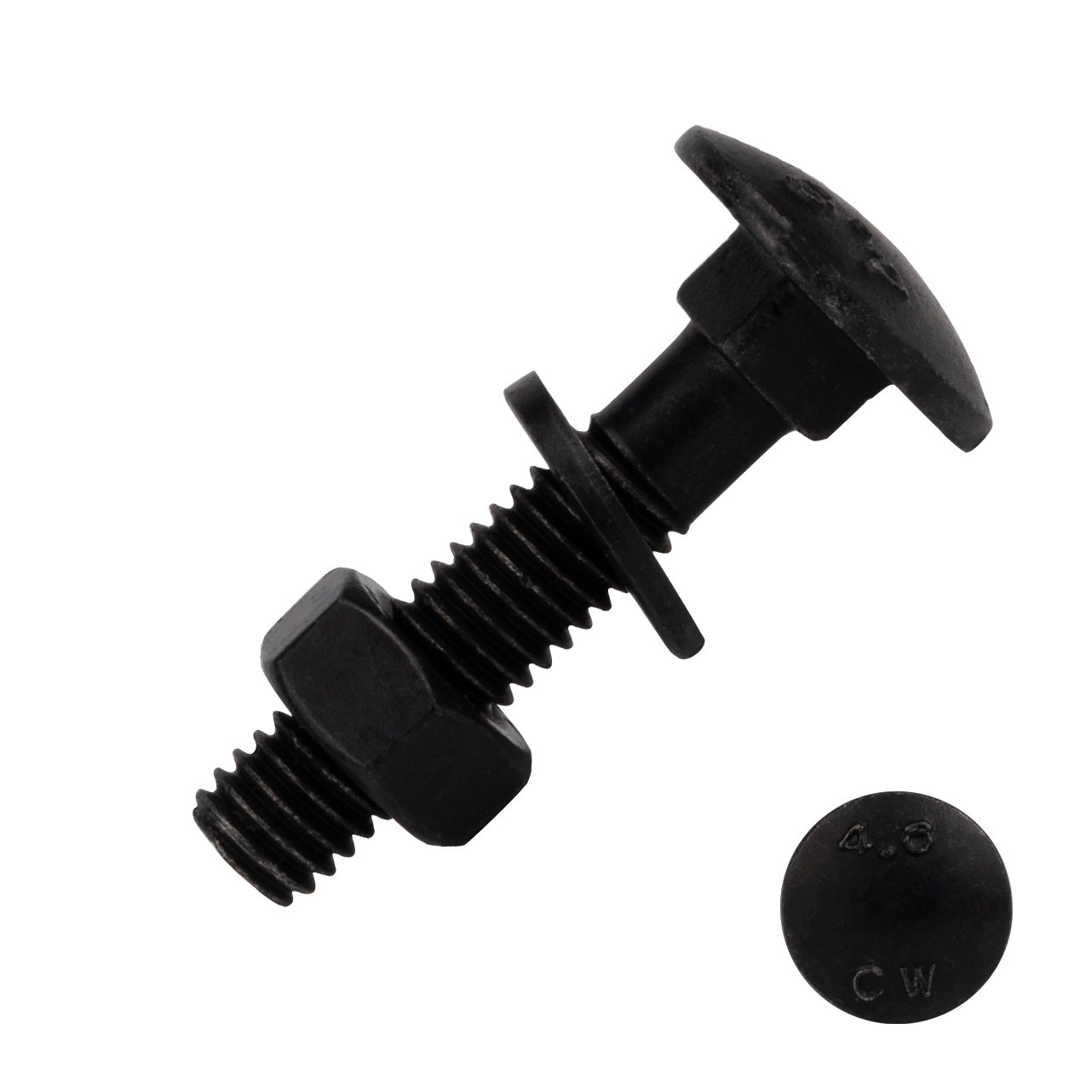 Slotbouten Verzinkt Zwart M6 x 30 mm - Doos 25 Stuks