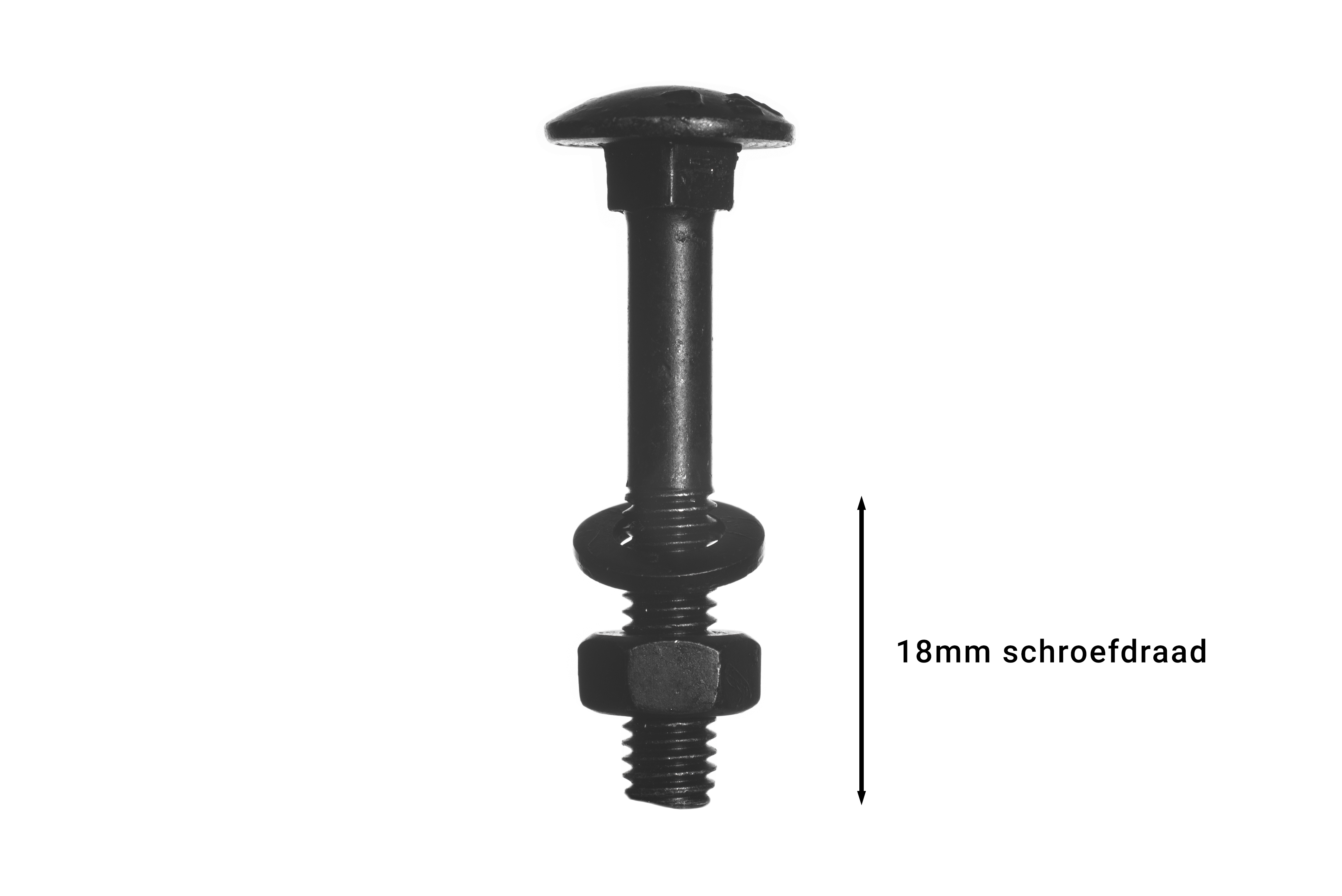 Slotbouten Verzinkt Zwart M6 x 40 mm - 25 Stuks, foto 2 van 5