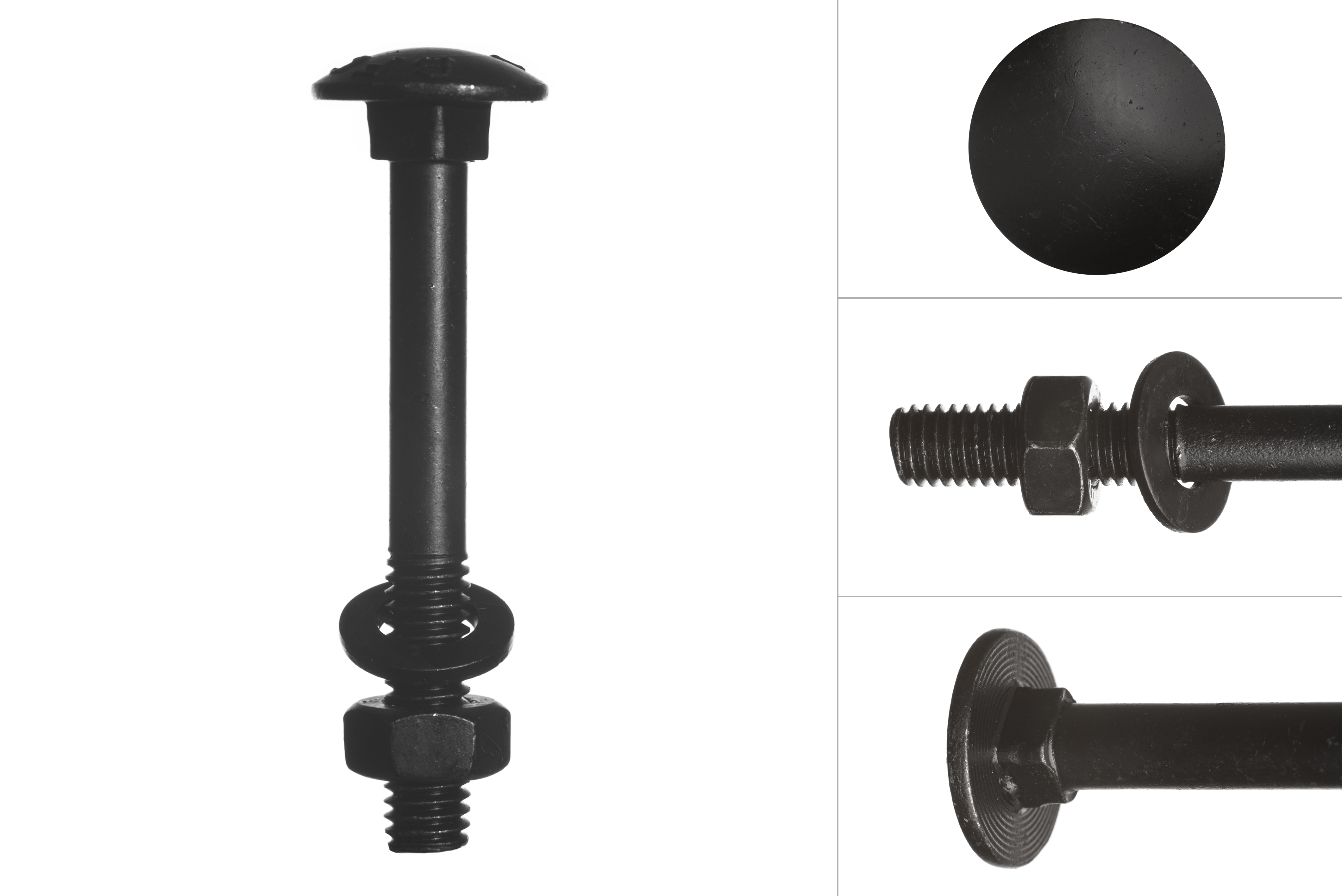 Slotbouten Verzinkt Zwart M6 x 50 mm - Doos 25 Stuks