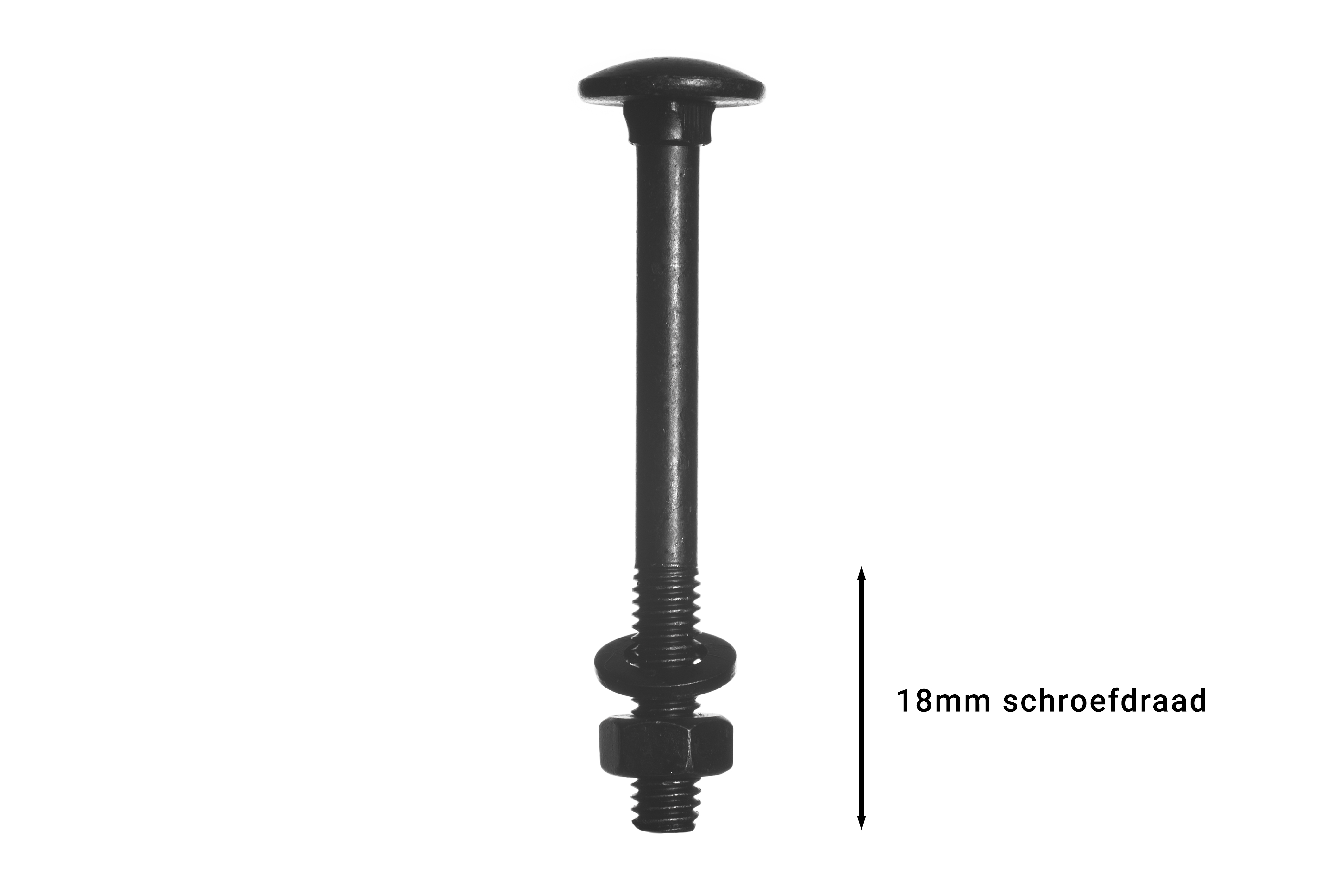 Slotbouten Verzinkt Zwart M6 x 60 mm - 25 Stuks, foto 2 van 5
