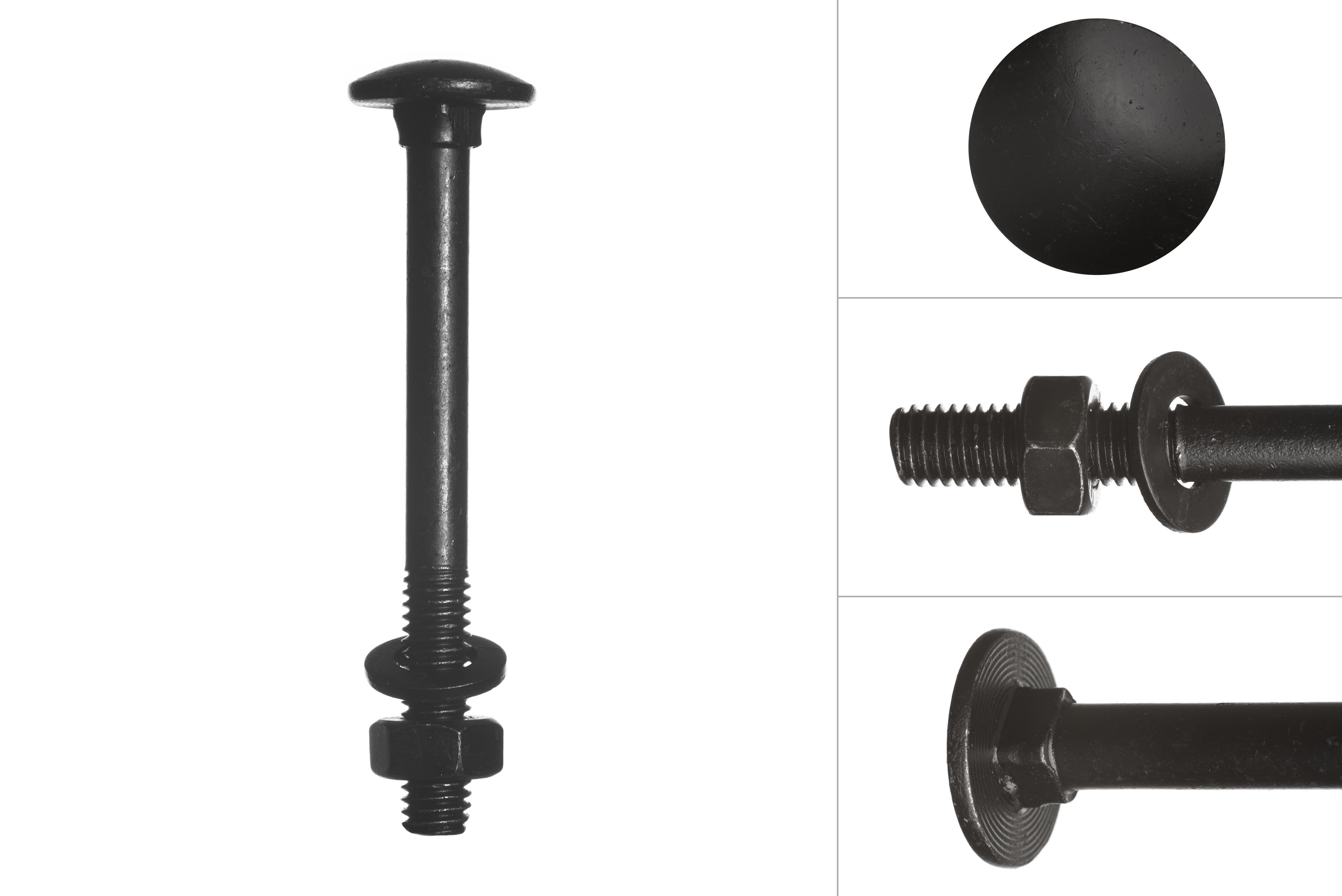 Slotbouten Verzinkt Zwart M6 x 60 mm - 25 Stuks