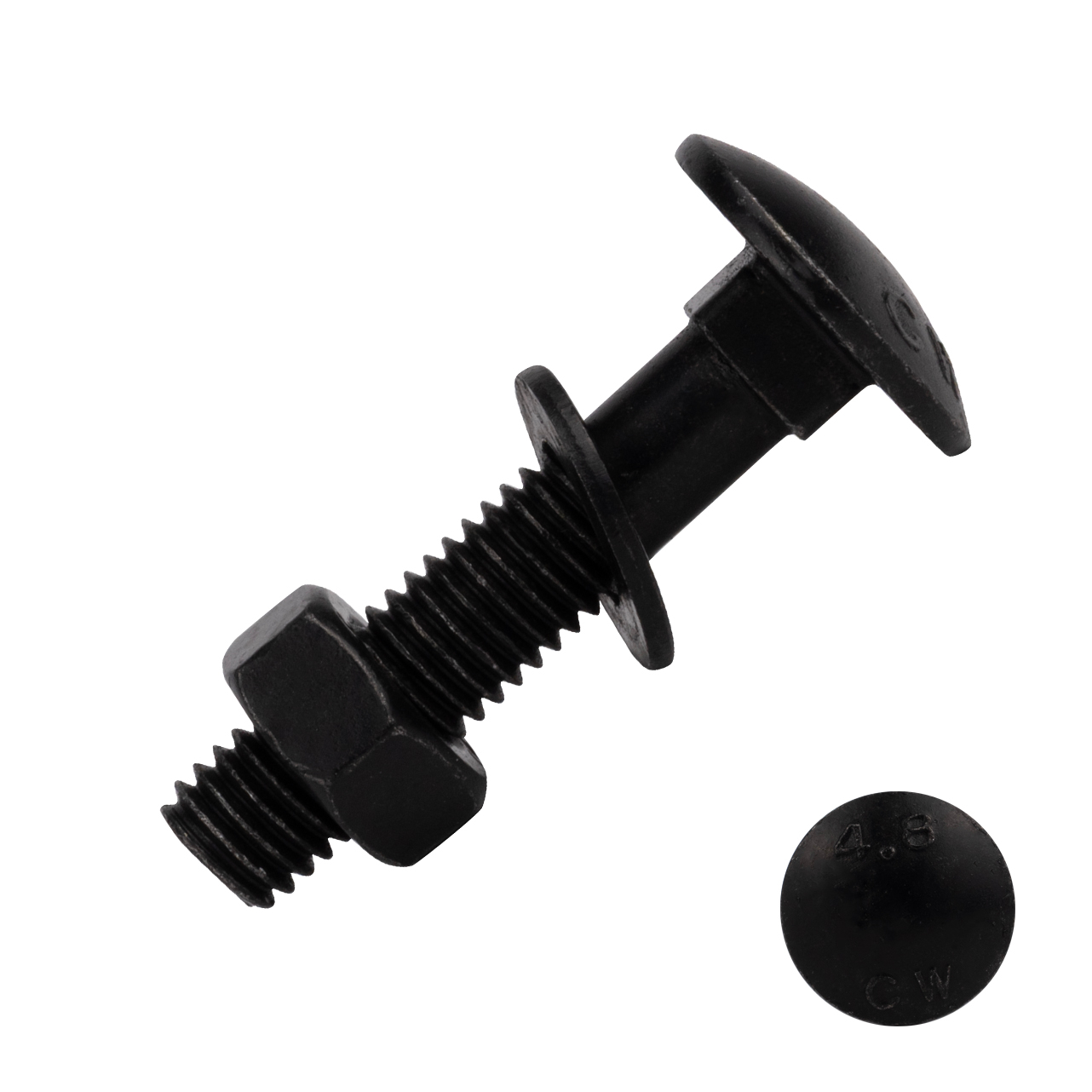 Slotbouten Verzinkt Zwart M8 x 40 mm - Doos 25 Stuks
