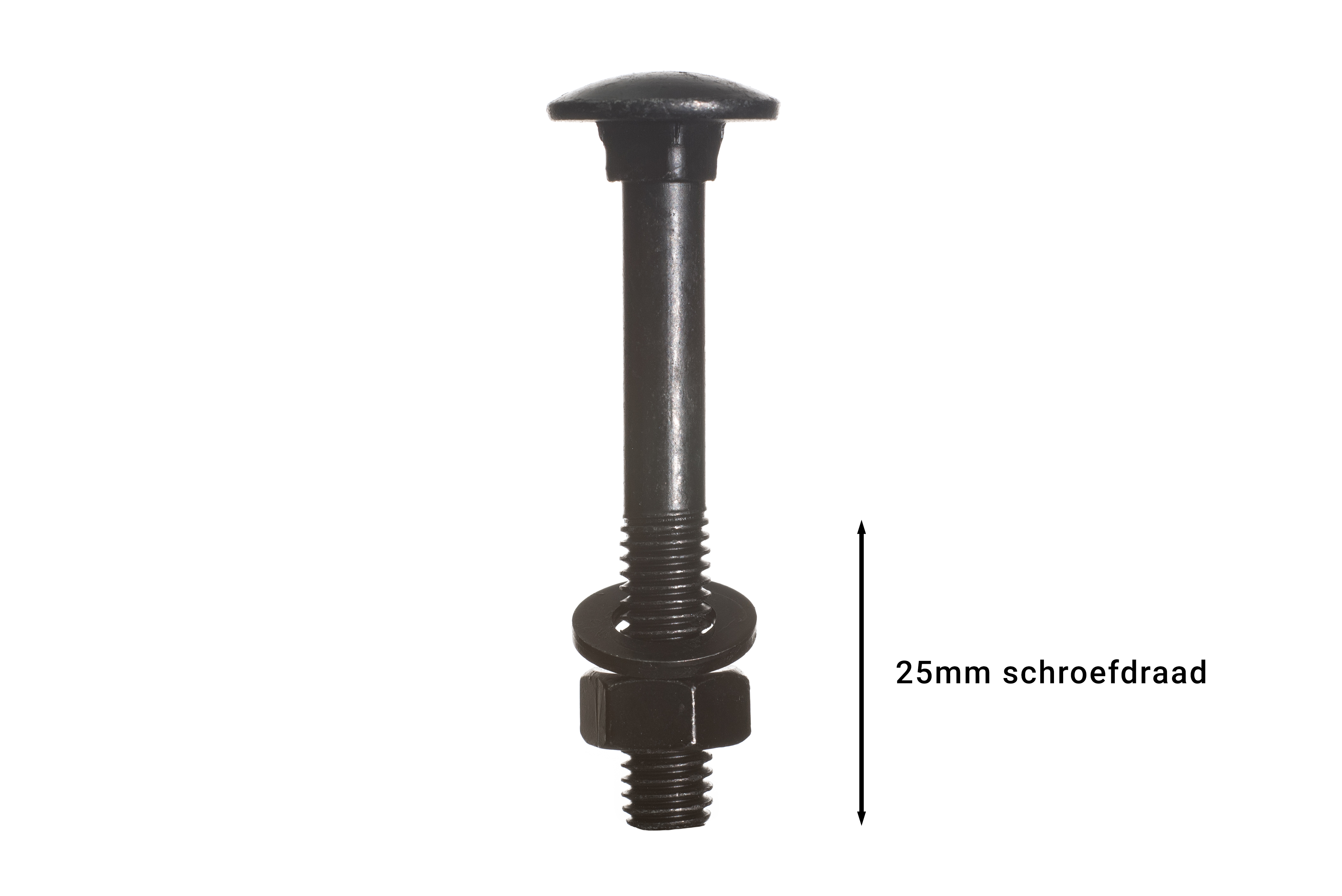 Slotbouten Verzinkt Zwart M8 x 60 mm - Doos 25 Stuks, foto 2 van 5