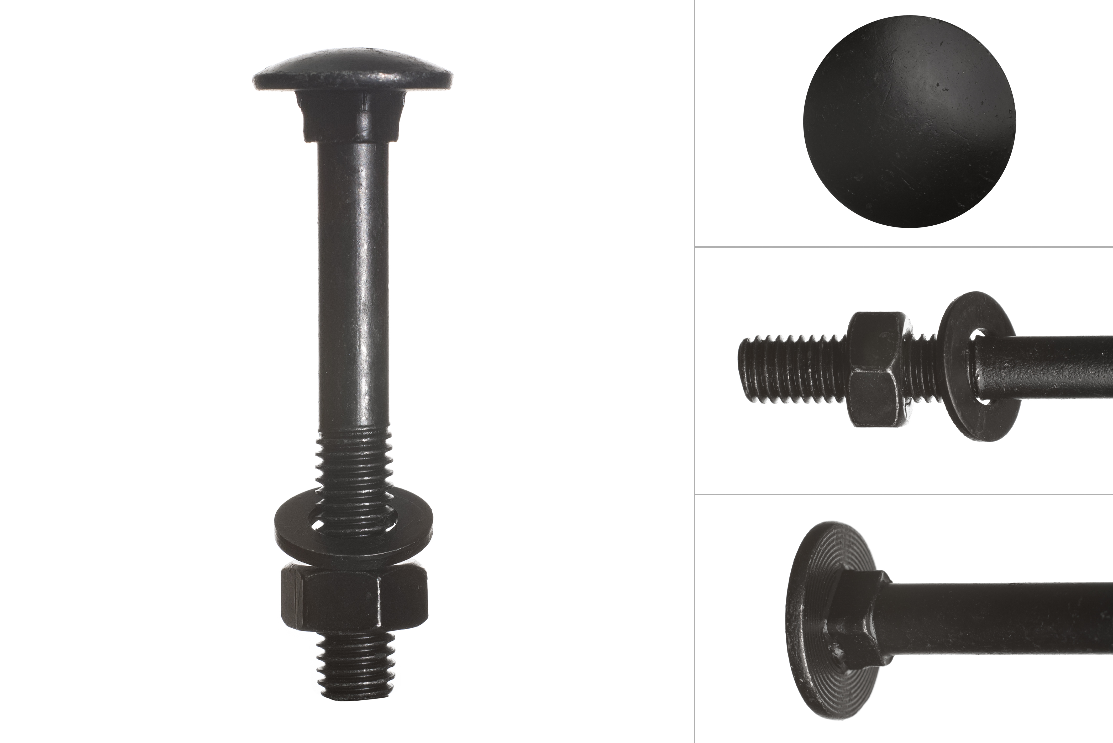 Slotbouten Verzinkt Zwart M8 x 60 mm - Doos 25 Stuks