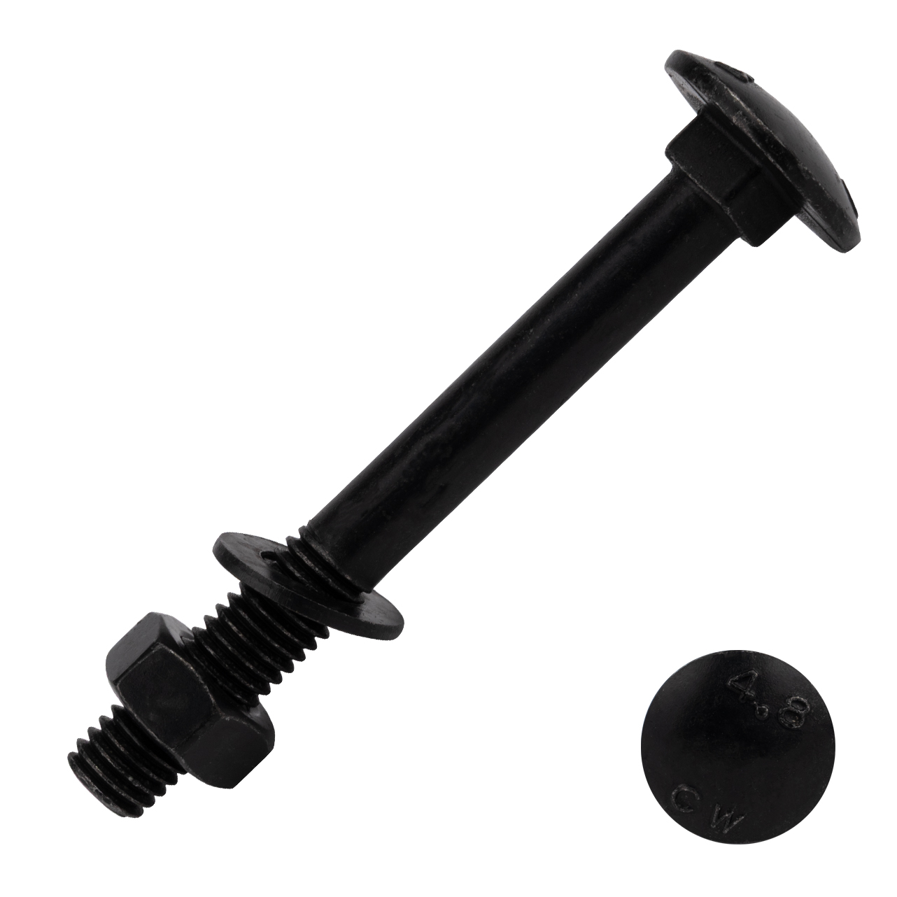Slotbouten Verzinkt Zwart M8 x 70 mm - Doos 25 Stuks