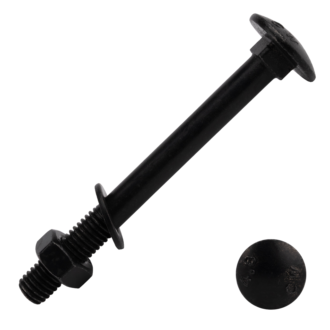 Slotbouten Verzinkt Zwart M8 x 80 mm - Doos 25 Stuks