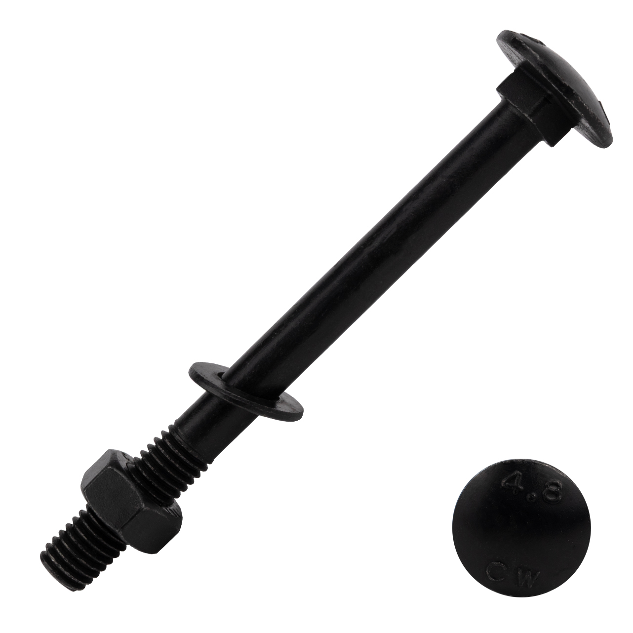 Slotbouten Verzinkt Zwart M8 x 90 mm - Doos 25 Stuks