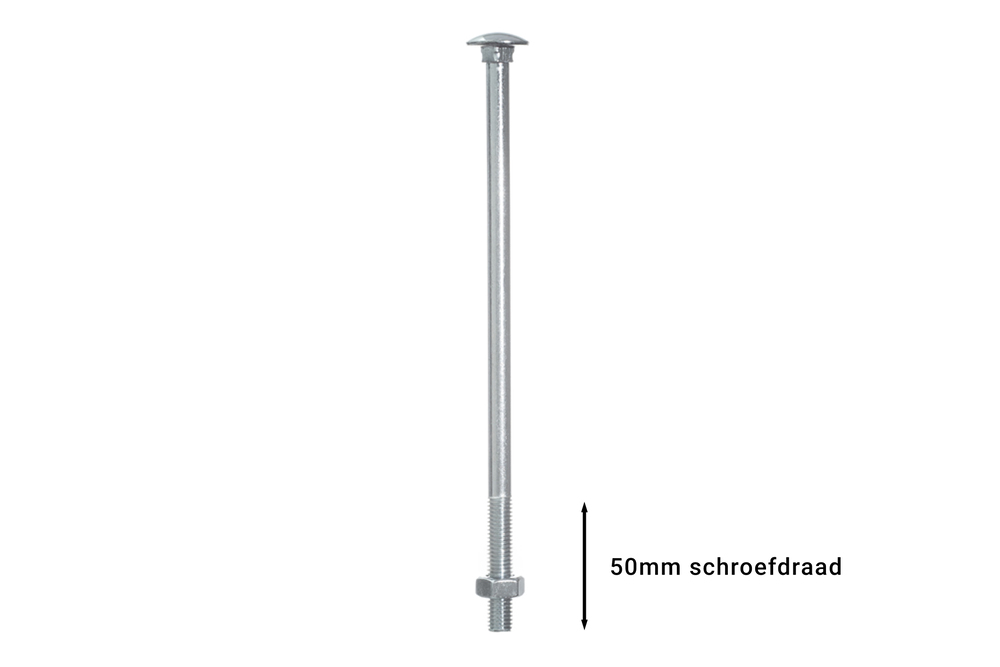 Slotbouten Verzinkt M10 x 220 mm - 25 stuks, foto 3 van 3