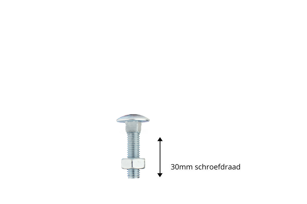 Slotbouten Verzinkt M10 x 40 mm - 100 stuks, foto 2 van 2