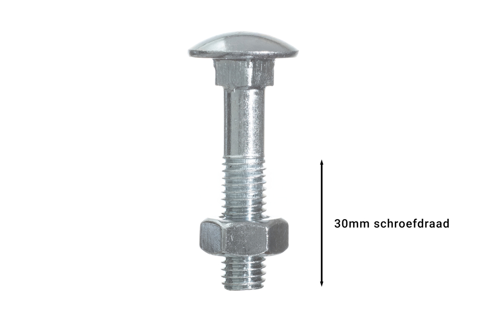 Slotbouten M12 verzinkt 12x120 mm met moeren Slotbouten M12 verzinkt 12x120 mm met moeren