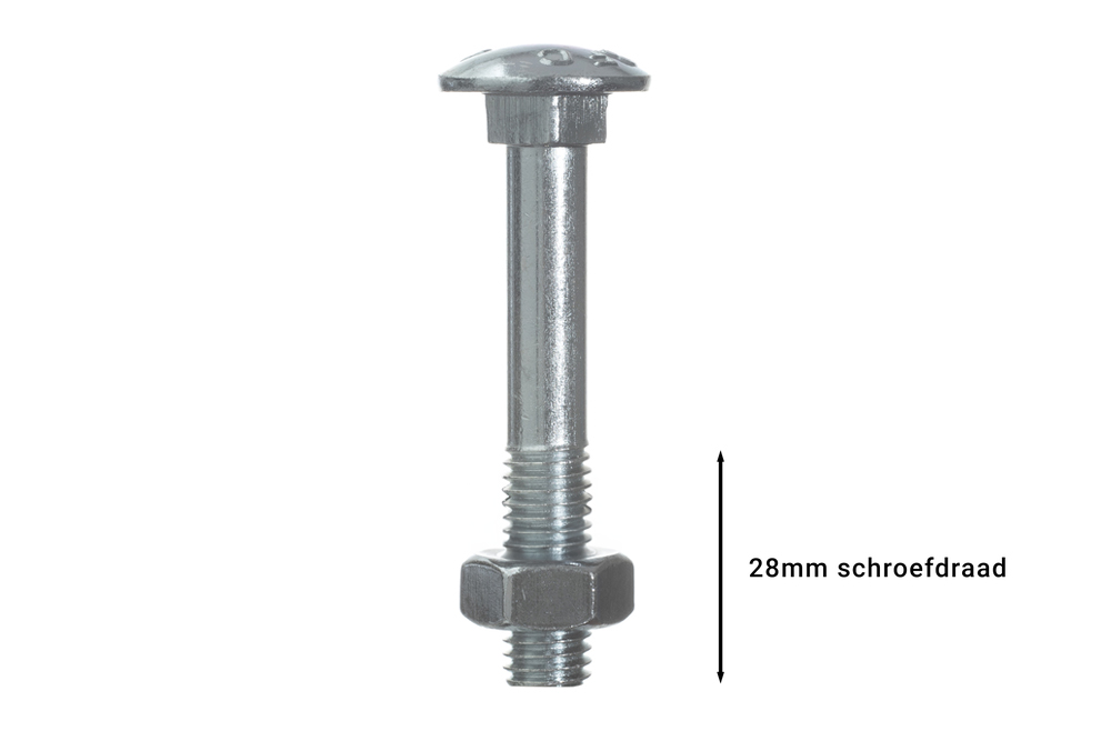 Slotbouten Verzinkt M10 x 65 mm - 100 stuks, foto 3 van 3
