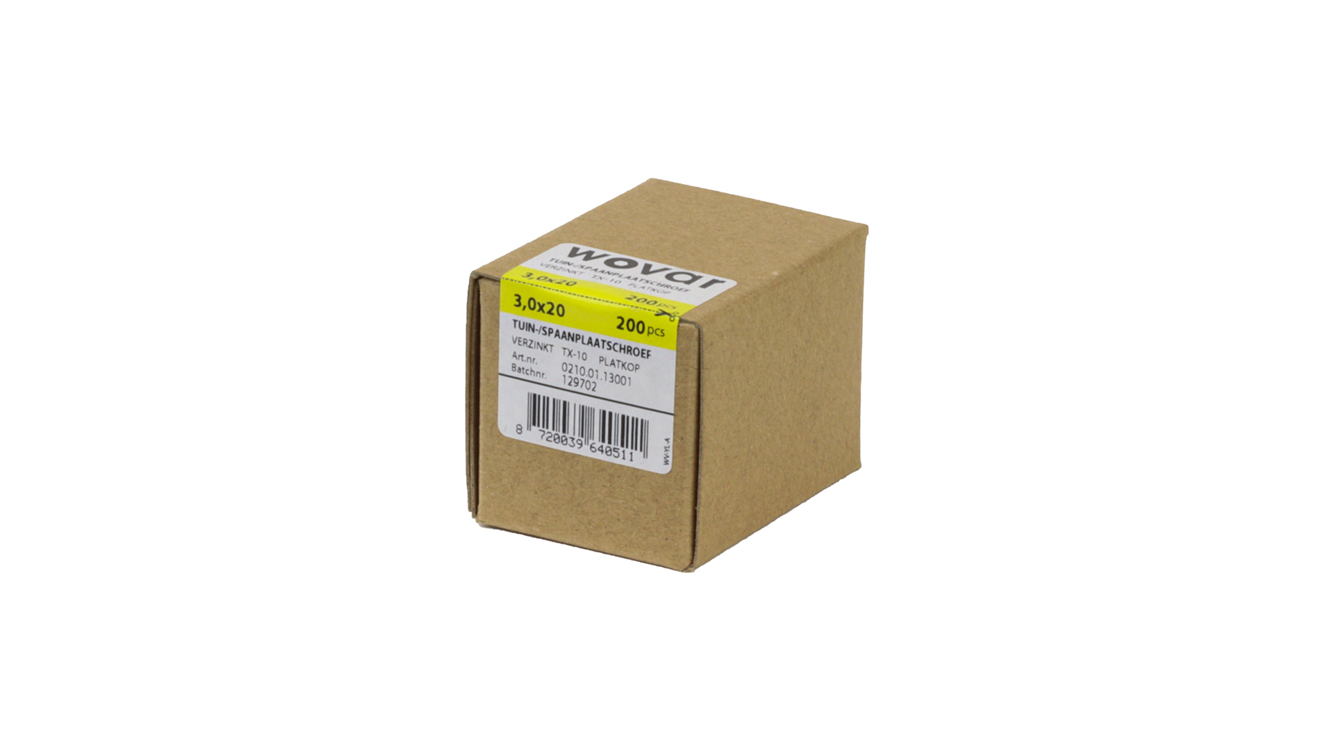 Spaanplaatschroeven Verzinkt 3 x 20 mm Torx 10 Voldraad - Doos 200 Stuks, foto 3 van 4