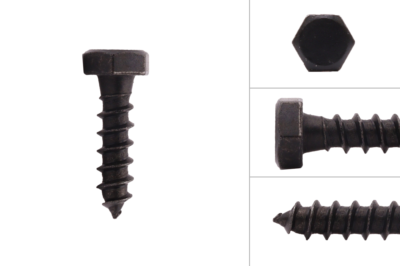 Houtdraadbouten Zwart M8 x 30 mm - Per 25 Stuks