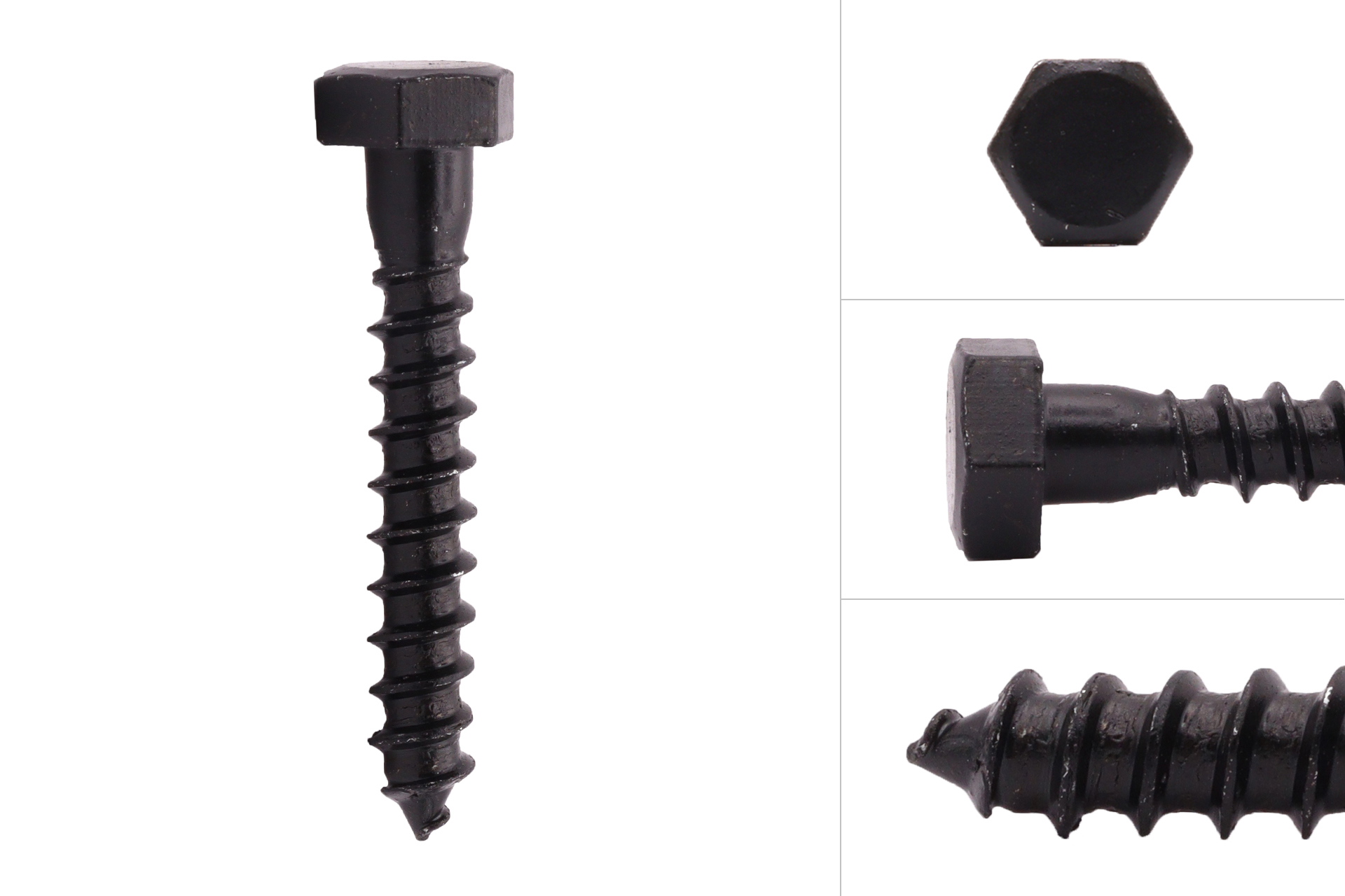 Houtdraadbouten Zwart M8 x 50 mm - Doos 25 stuks