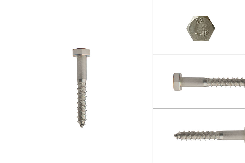 Houtdraadbouten RVS M6 x 40 mm - Doos 200 stuks