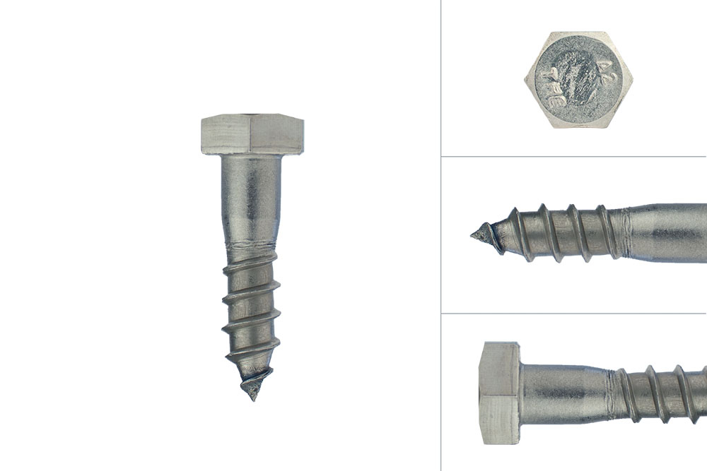 Houtdraadbouten RVS M8 x 30 mm - Doos 100 stuks