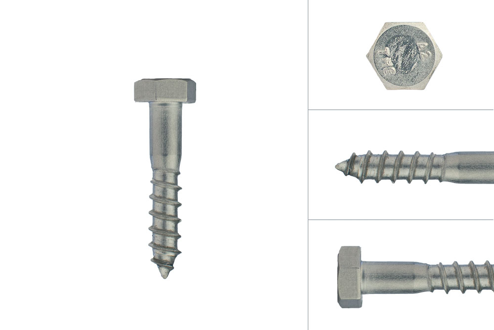 Houtdraadbouten RVS M8 x 40 mm - Doos 100 stuks