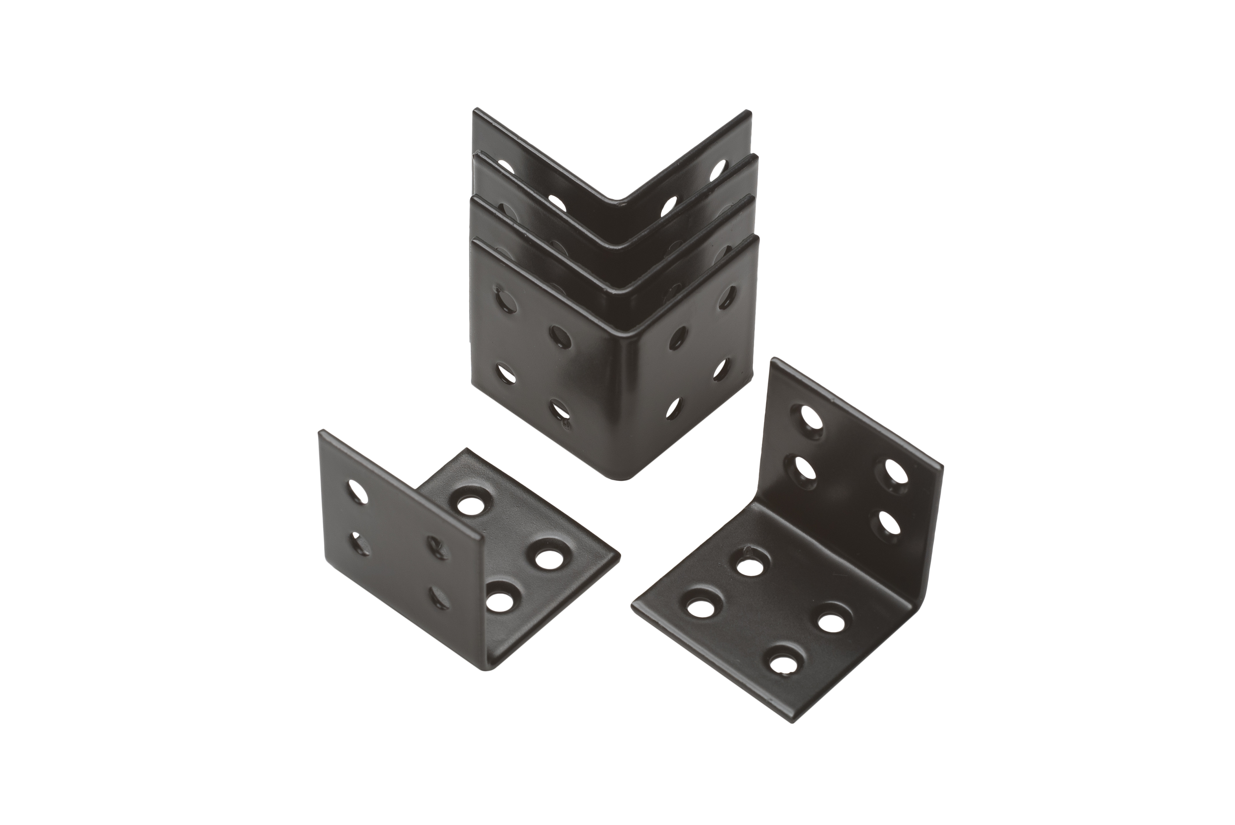 Schutting Hoekjes 40 x 40 mm Zwart Tuinscherm Beslag - 6 Stuks