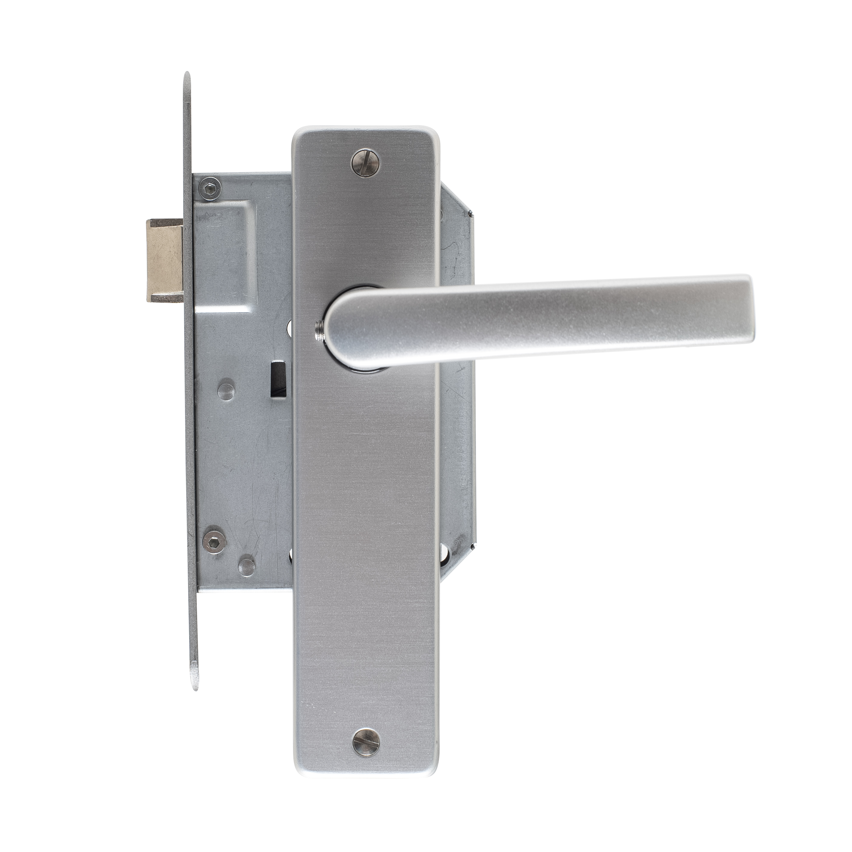 Deurklink met Slot Compleet Loopslot Aluminium Grijs - Per Set