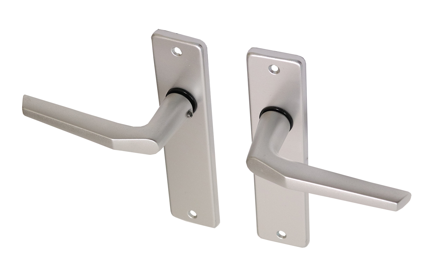 Deurkruk met schild aluminium duimmodel Blind - Per Set