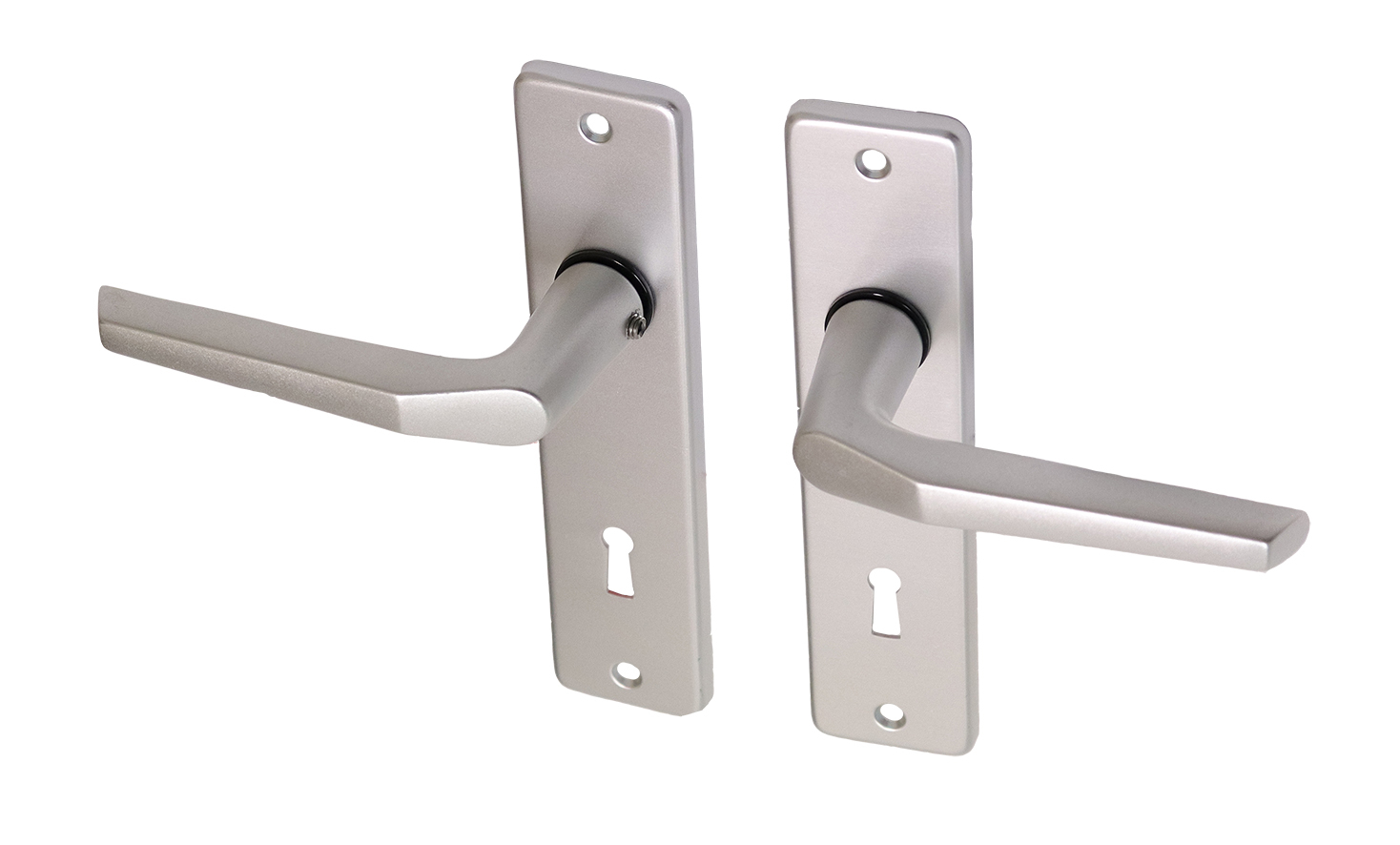 Deurkruk met schild aluminium duimmodel SL72 - Per Set
