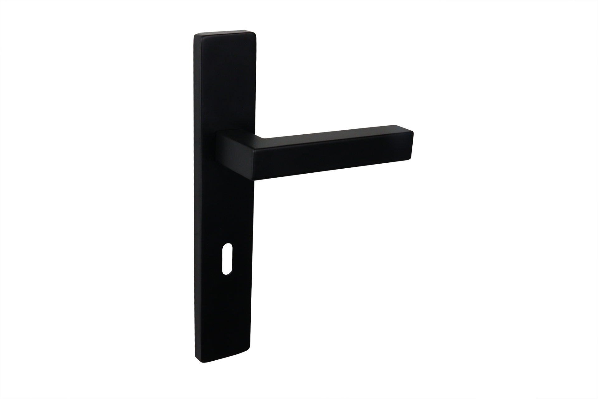 Lavuzo deurkruk Viterbo Zwart met rechthoekig schild SL72 - Per set