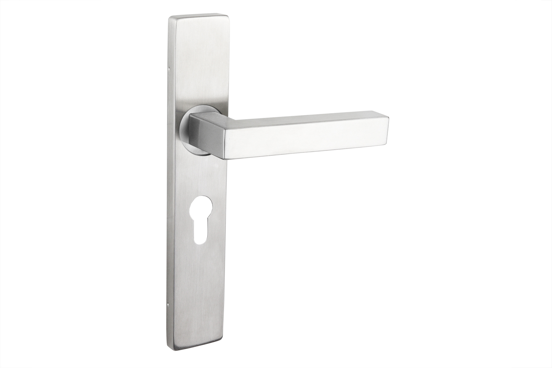 Lavuzo deurkruk Viterbo RVS met rechthoekig schild PC55 - Per set