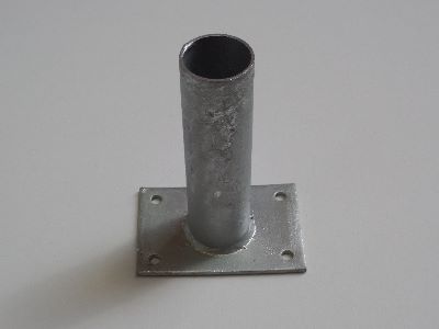 Ronde paalhouder op plaat Ø55 mm x 15 cm - Per Stuk