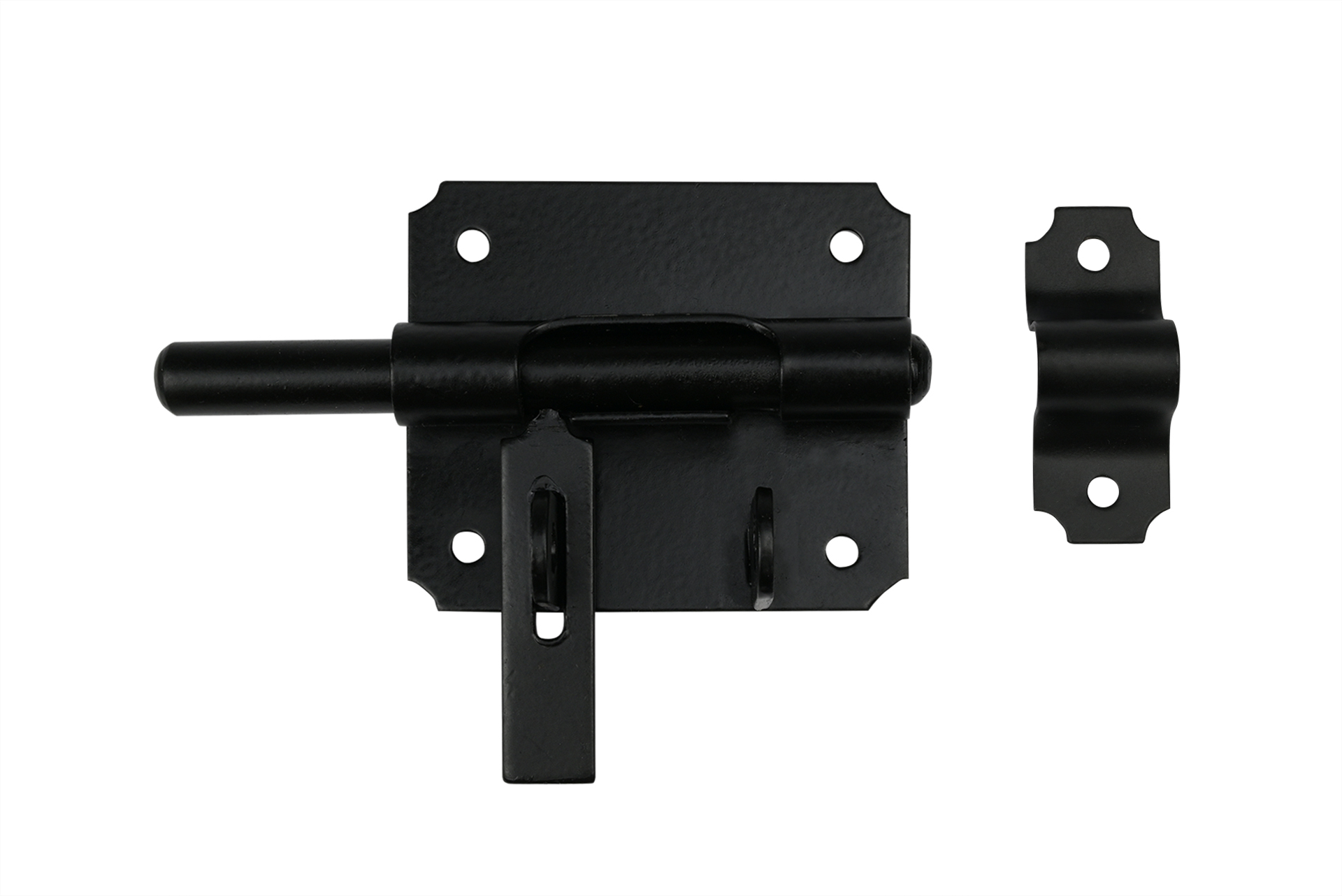 Hangslotgrendel Zwart Klein 80 x 70 mm - Per Stuk, foto 2 van 3