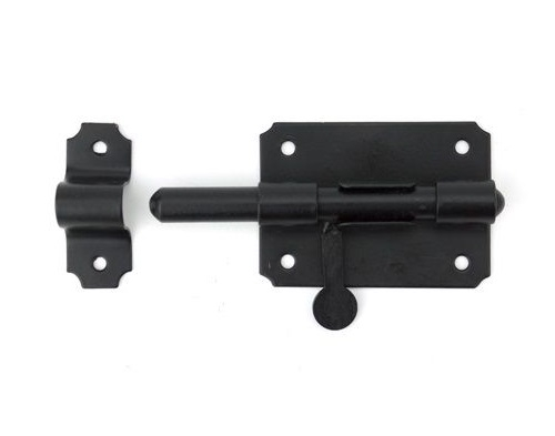 Plaatgrendel Zwart Klein 80 x 55 mm - Per Stuk