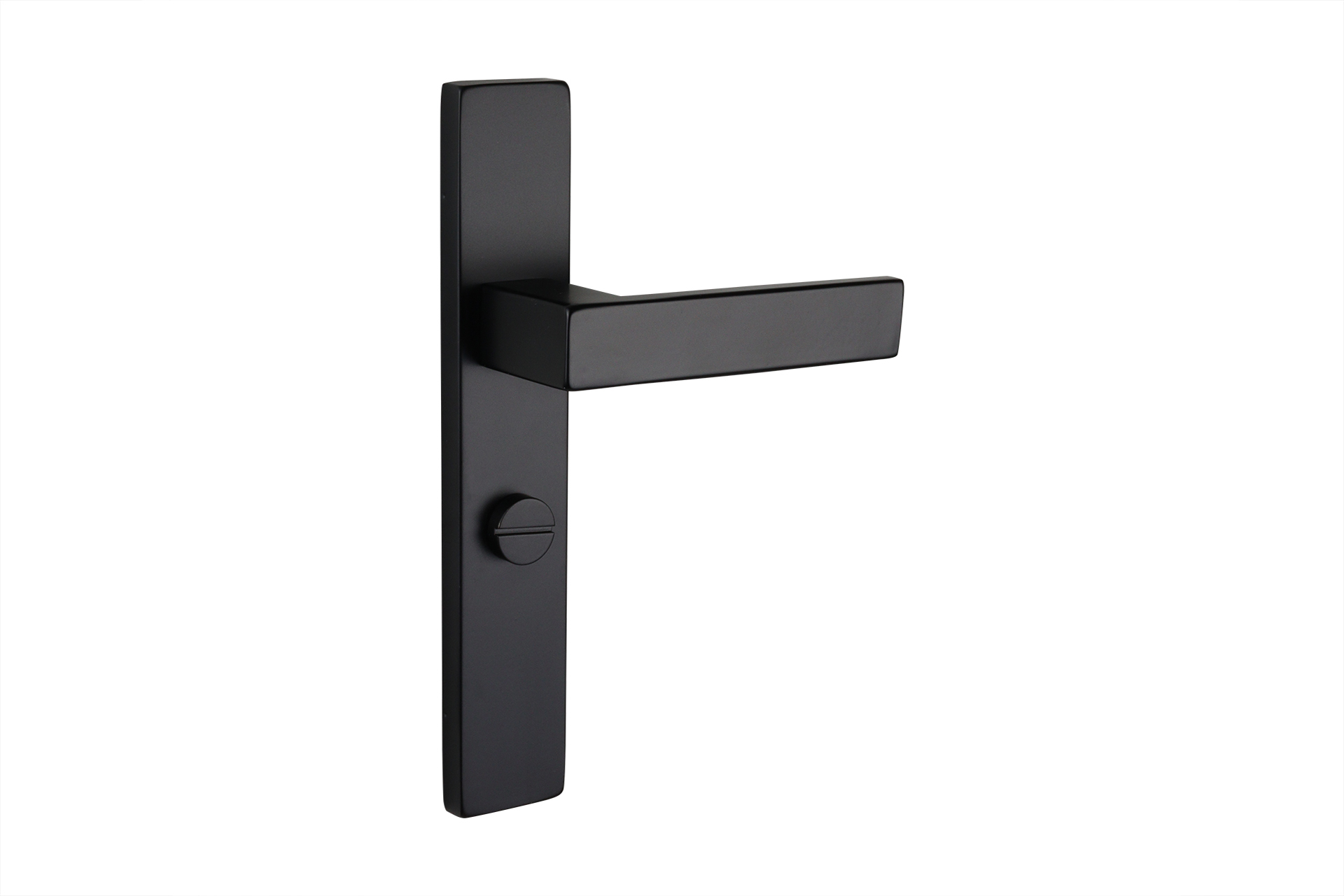 Lavuzo deurkruk Imperio Zwart met rechthoekig schild WC63/8 badkamersluiting - Per set