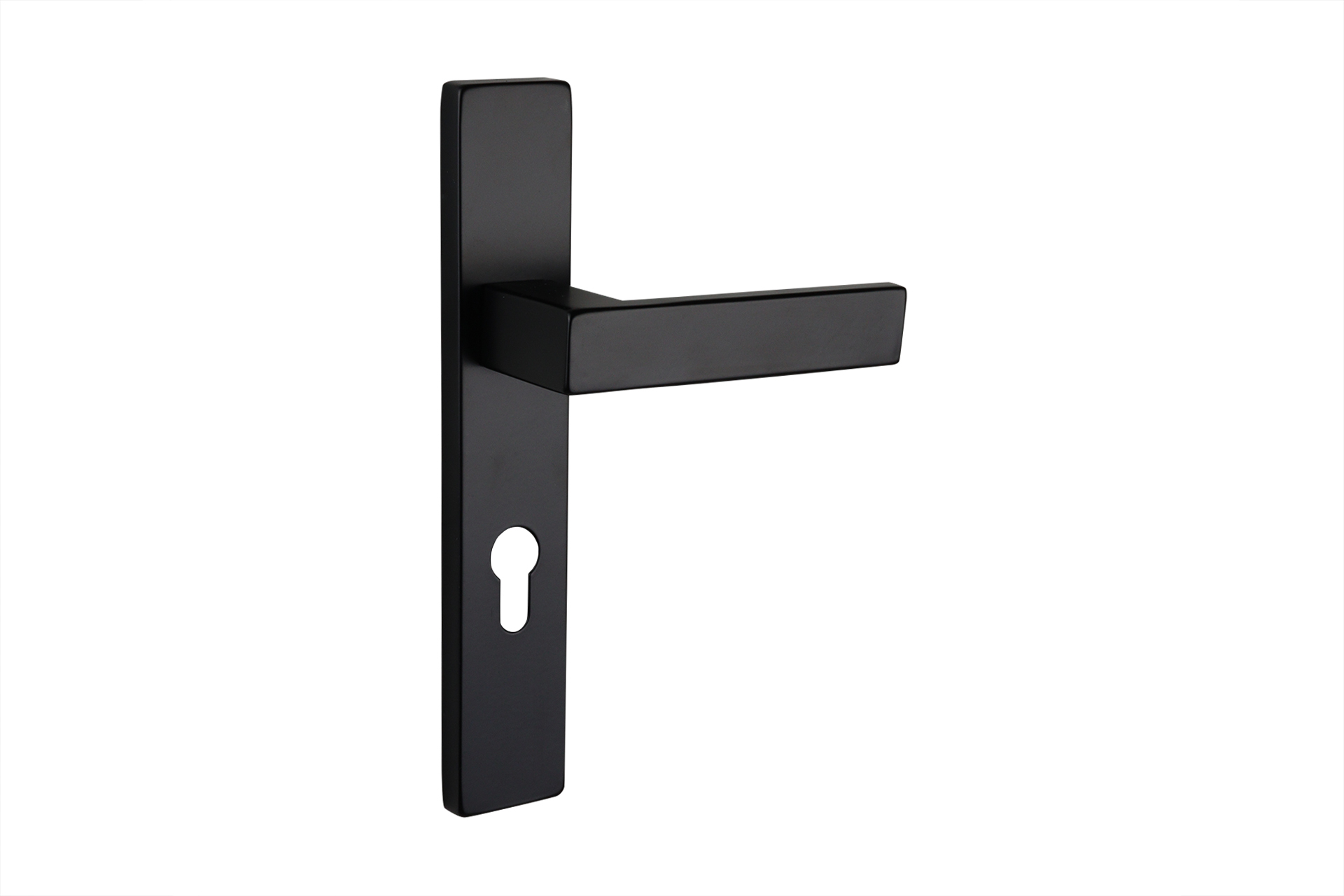 Lavuzo deurkruk Imperio Zwart met rechthoekig schild PC72 - Per set