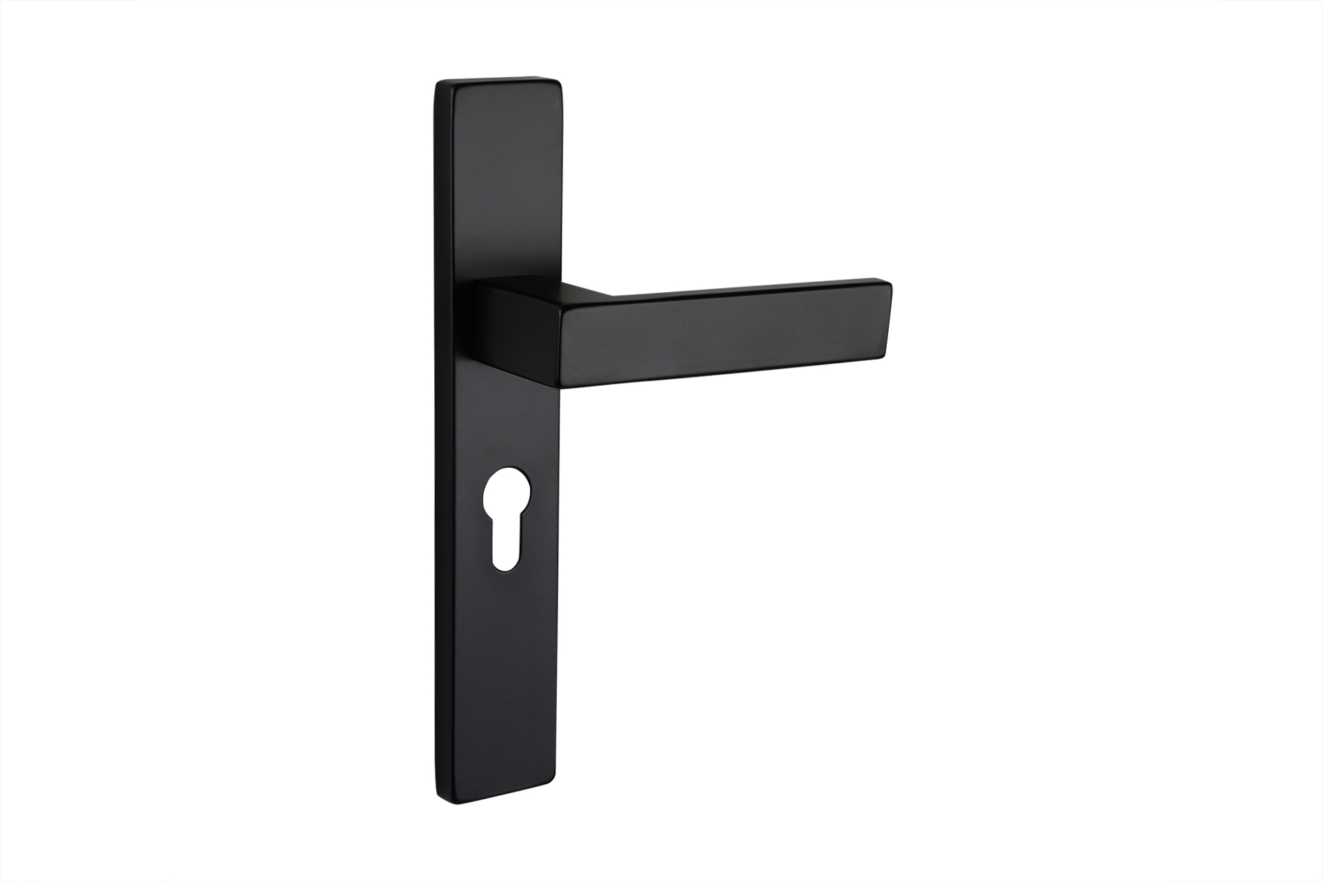 Lavuzo deurkruk Imperio Zwart met rechthoekig schild PC55 - Per set