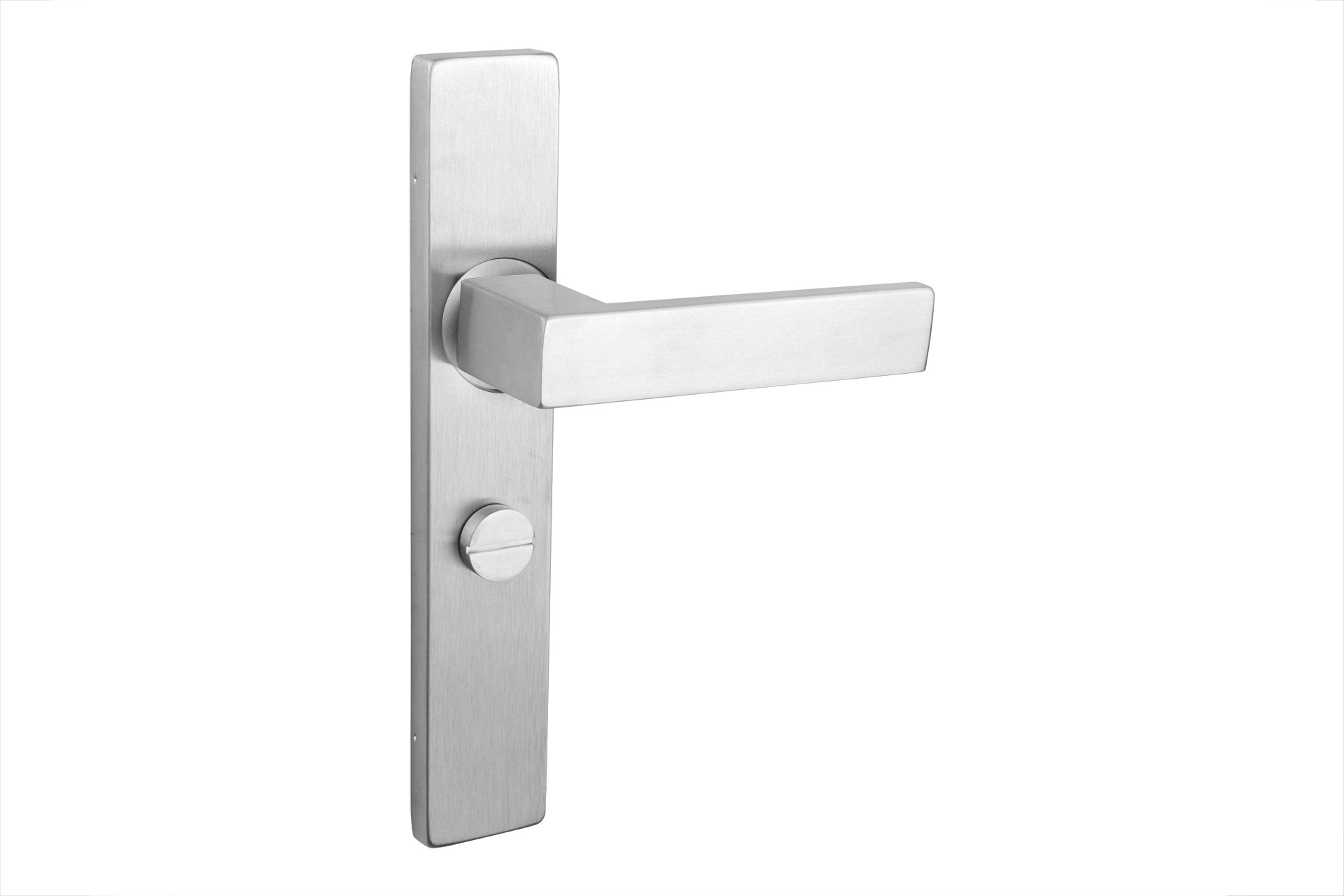 Lavuzo deurkruk Imperio RVS met rechthoekig schild WC63/8 badkamersluiting - Per set, foto 2 van 2