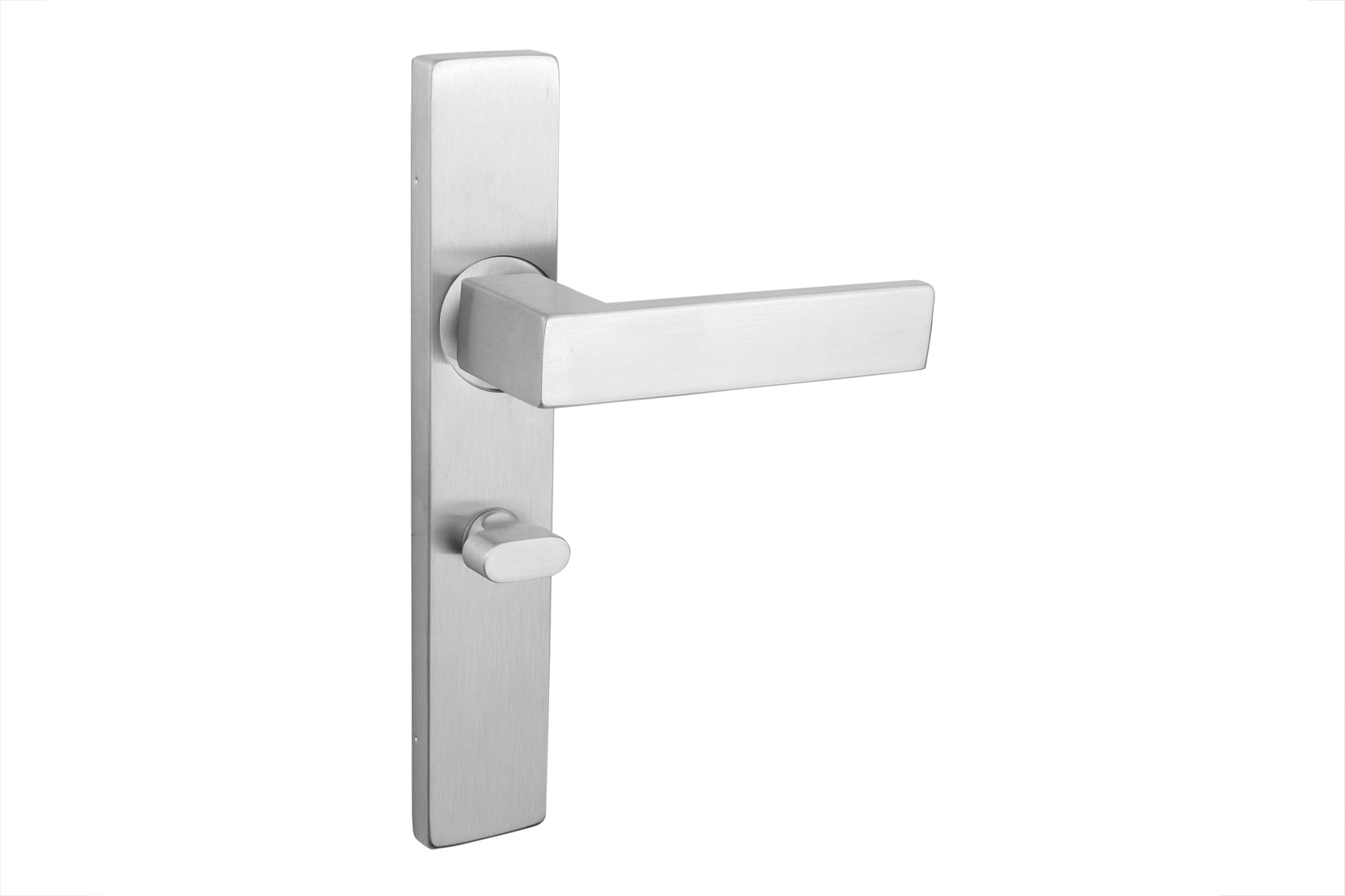 Lavuzo deurkruk Imperio RVS met rechthoekig schild WC63/8 badkamersluiting - Per set