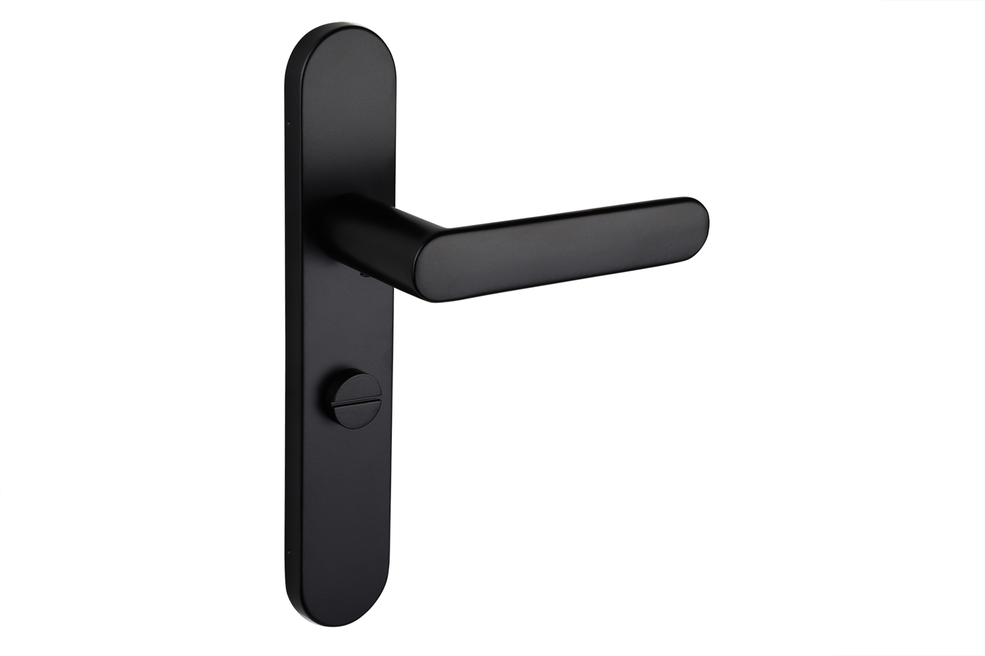 Lavuzo deurkruk Novara Zwart met afgerond schild WC63/8 badkamersluiting - Per set