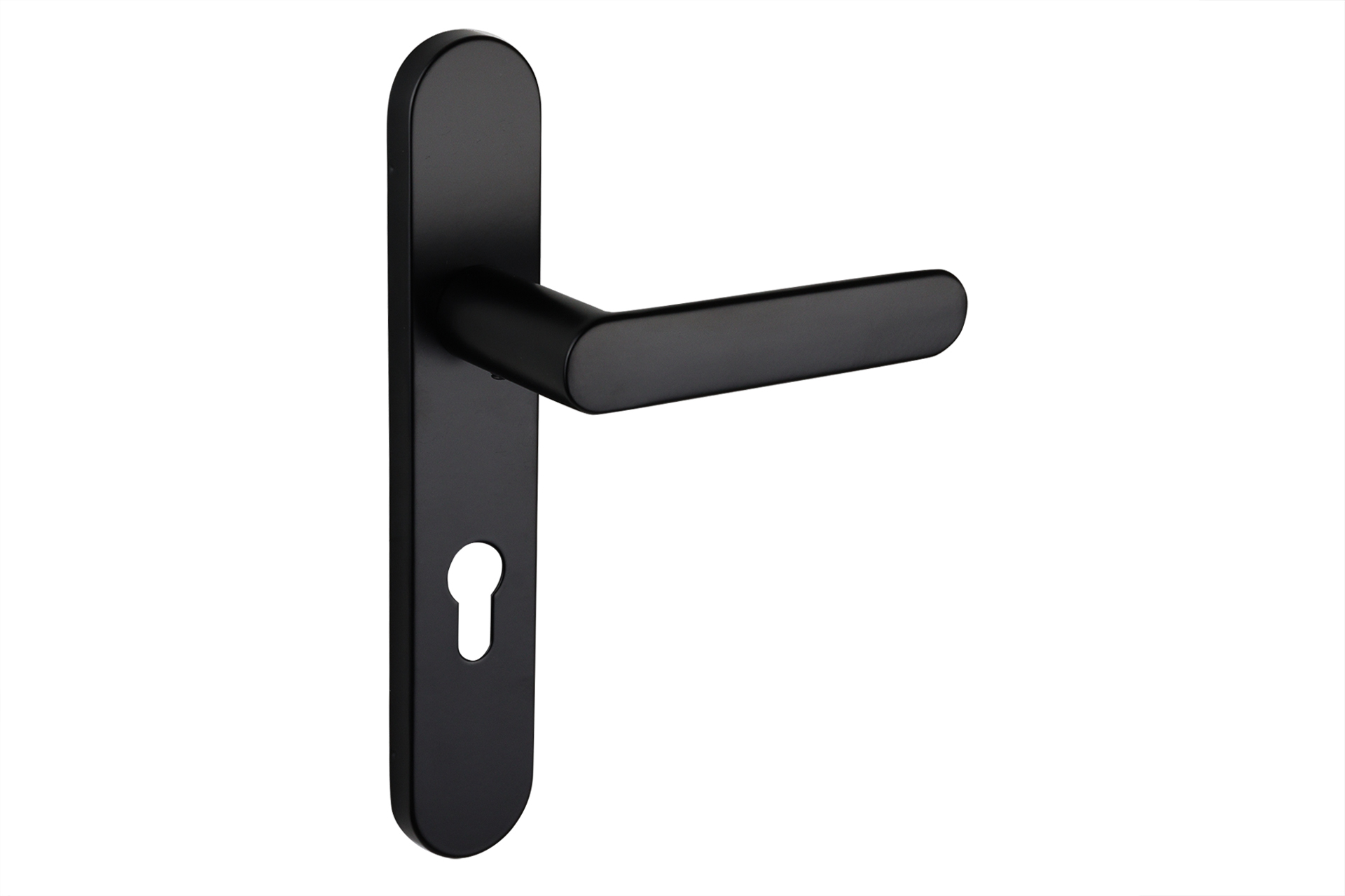 Lavuzo deurkruk Novara Zwart met afgerond schild PC72 - Per set