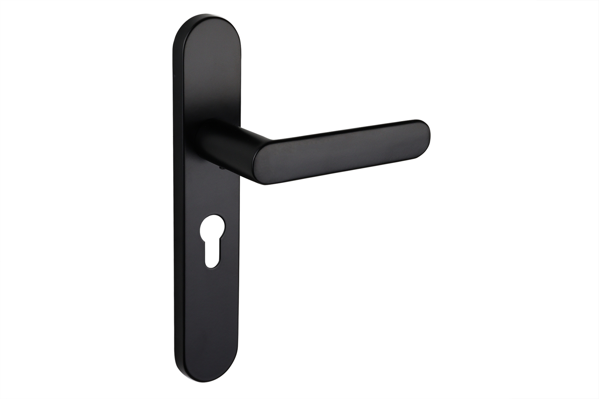Lavuzo deurkruk Novara Zwart met afgerond schild PC55 - Per set