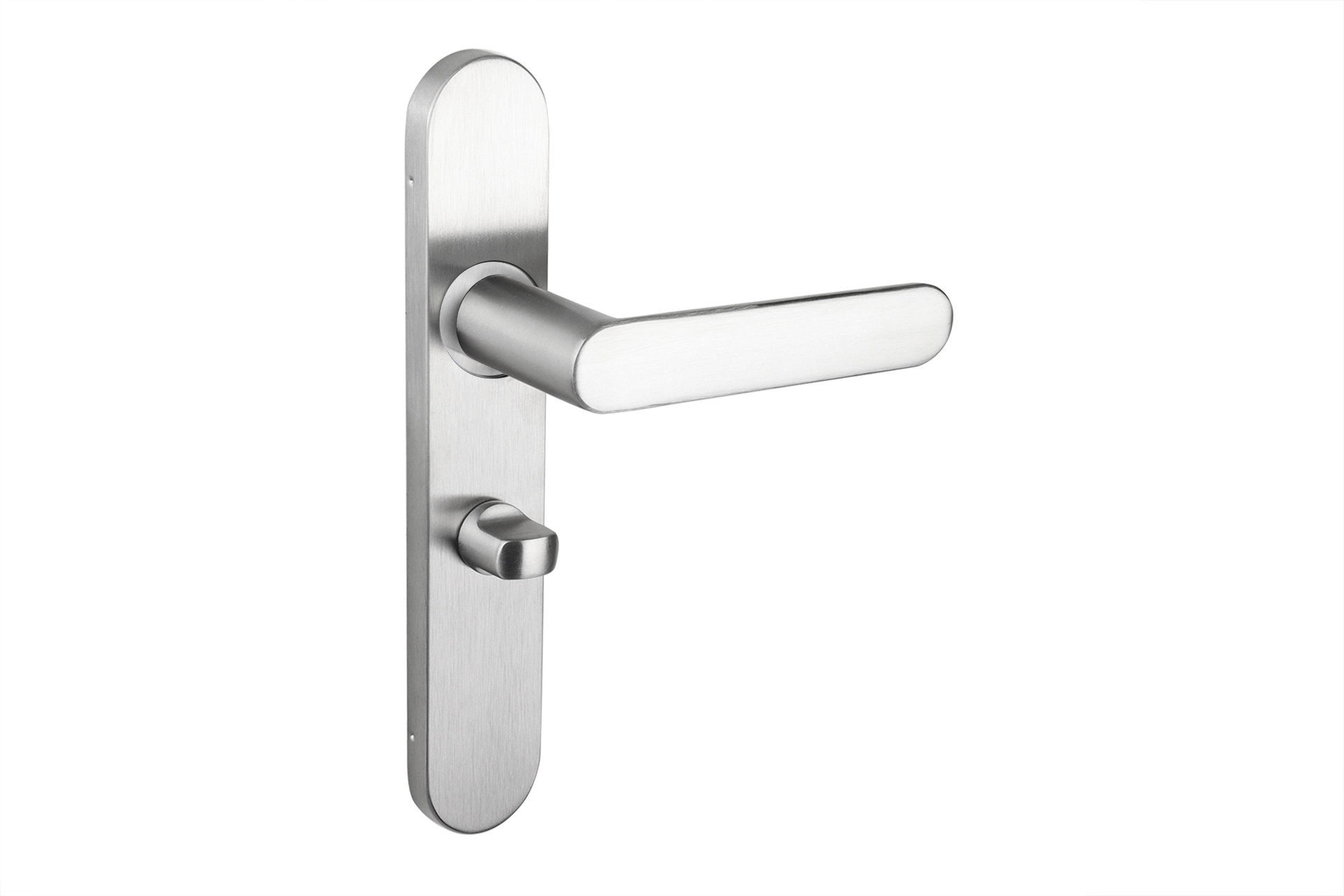 Lavuzo deurkruk Novara RVS met afgerond schild WC63/8 badkamersluiting - Per set