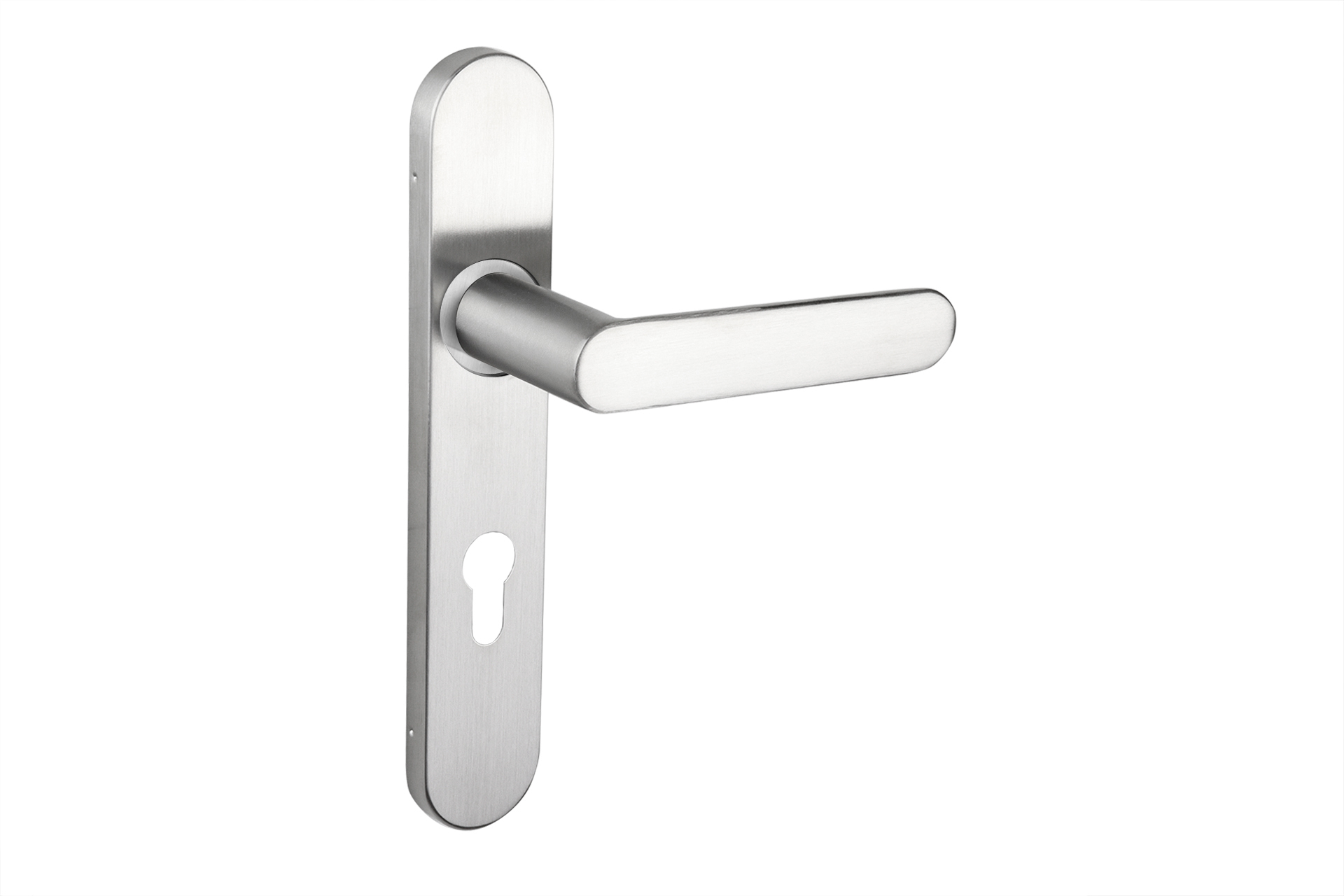 Lavuzo deurkruk Novara RVS met afgerond schild PC72 - Per set