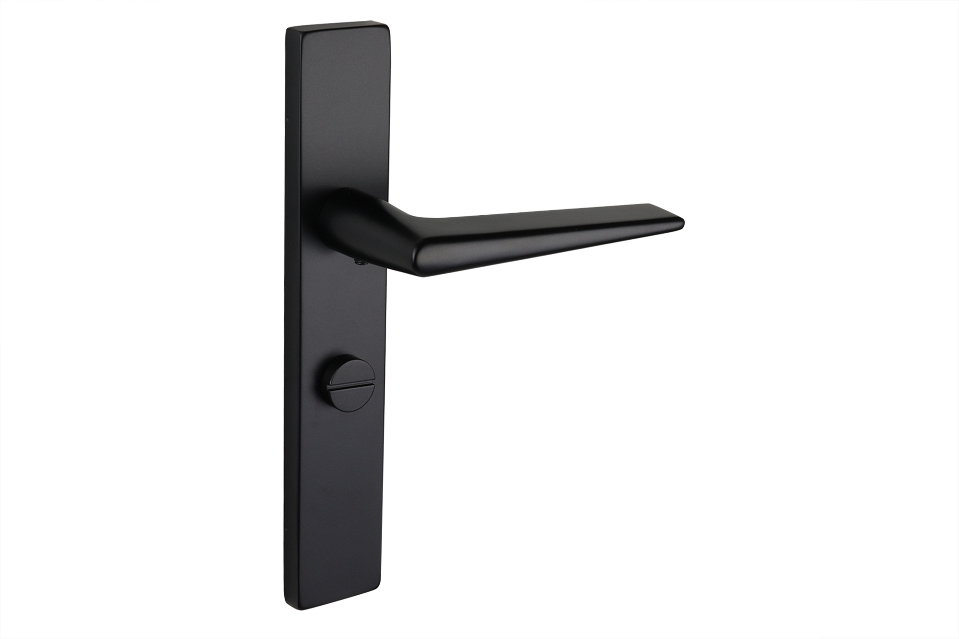 Lavuzo deurkruk Modena Zwart met rechthoekig schild WC63/8 badkamersluiting - Per set