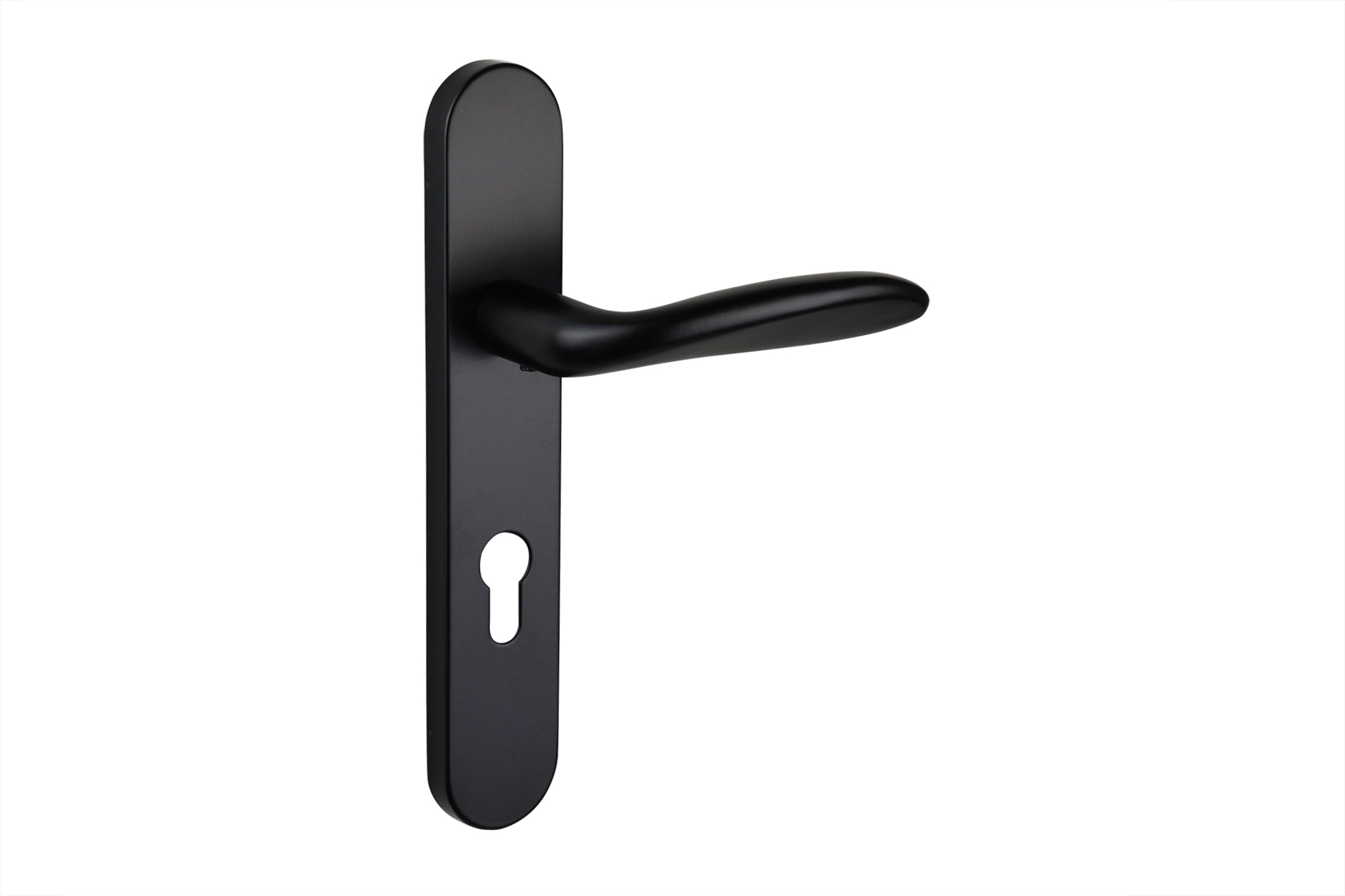 Lavuzo deurkruk Benevento Zwart met afgerond schild PC72 - Per set