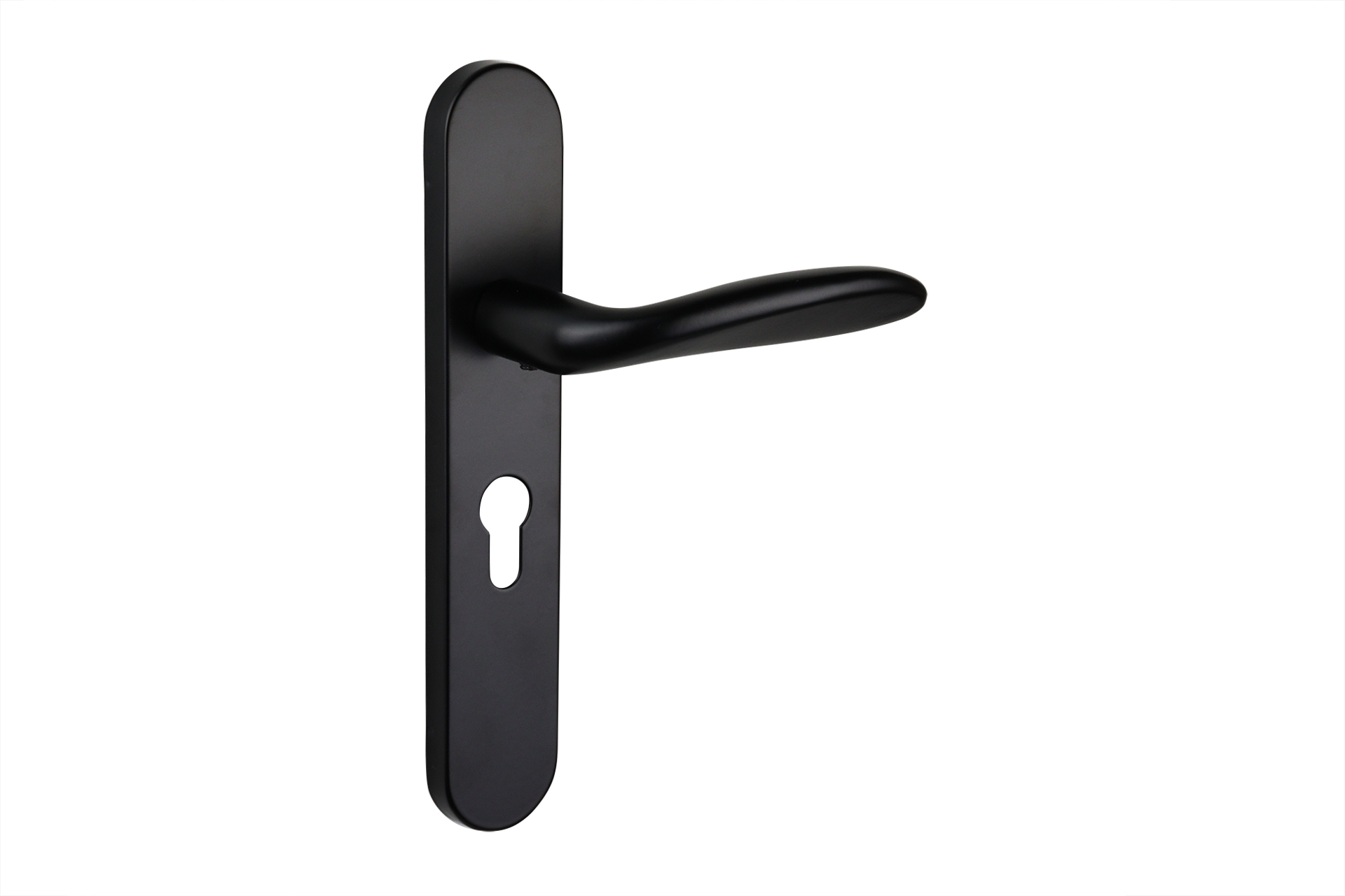 Lavuzo deurkruk Benevento Zwart met afgerond schild PC55 - Per set