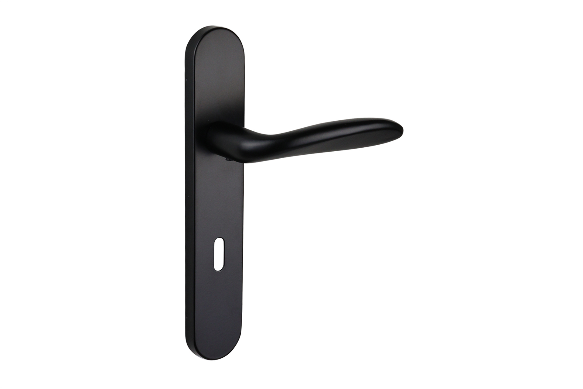 Lavuzo deurkruk Benevento Zwart met afgerond schild SL72 - Per set