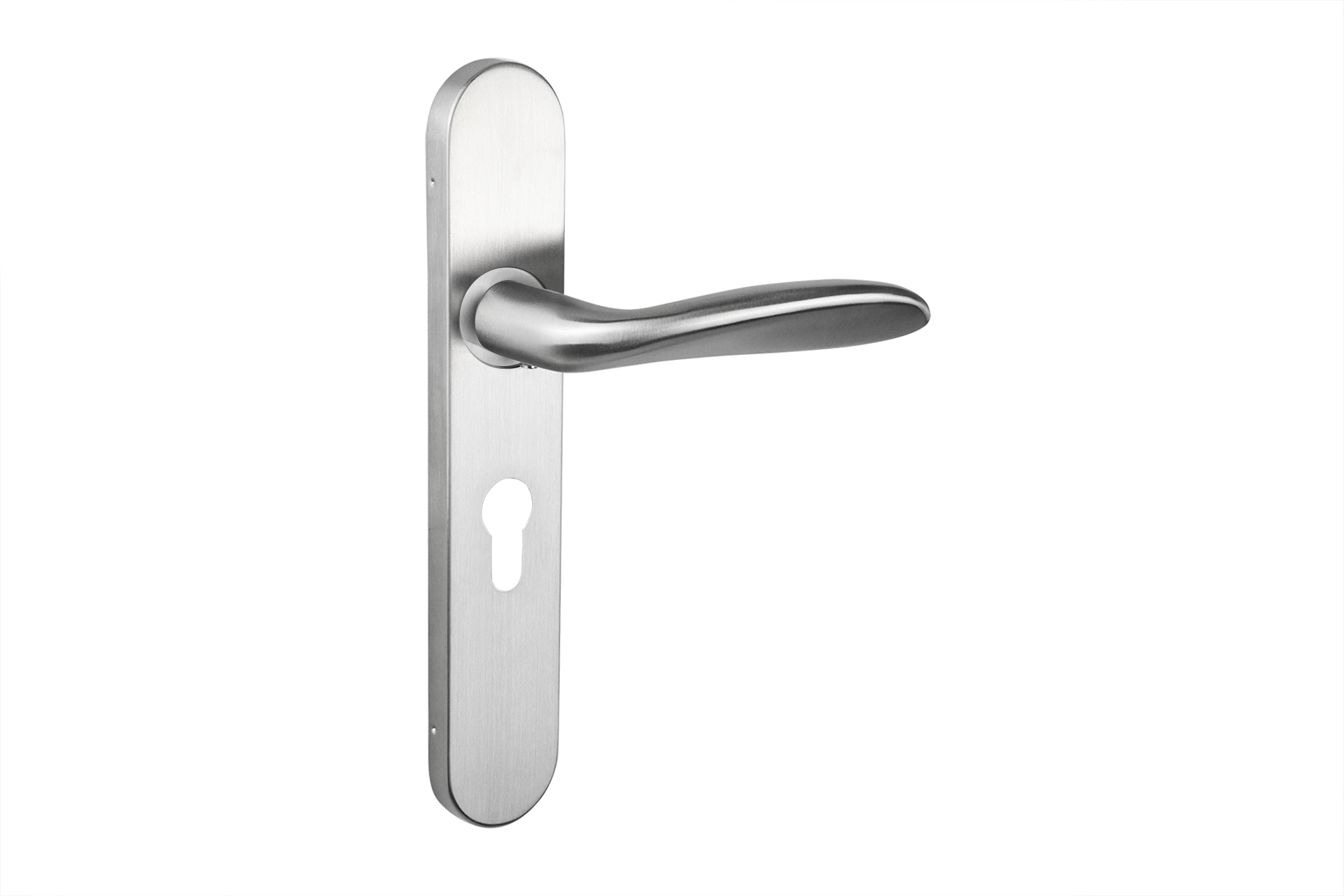 Lavuzo deurkruk Benevento RVS met afgerond schild PC55 - Per set