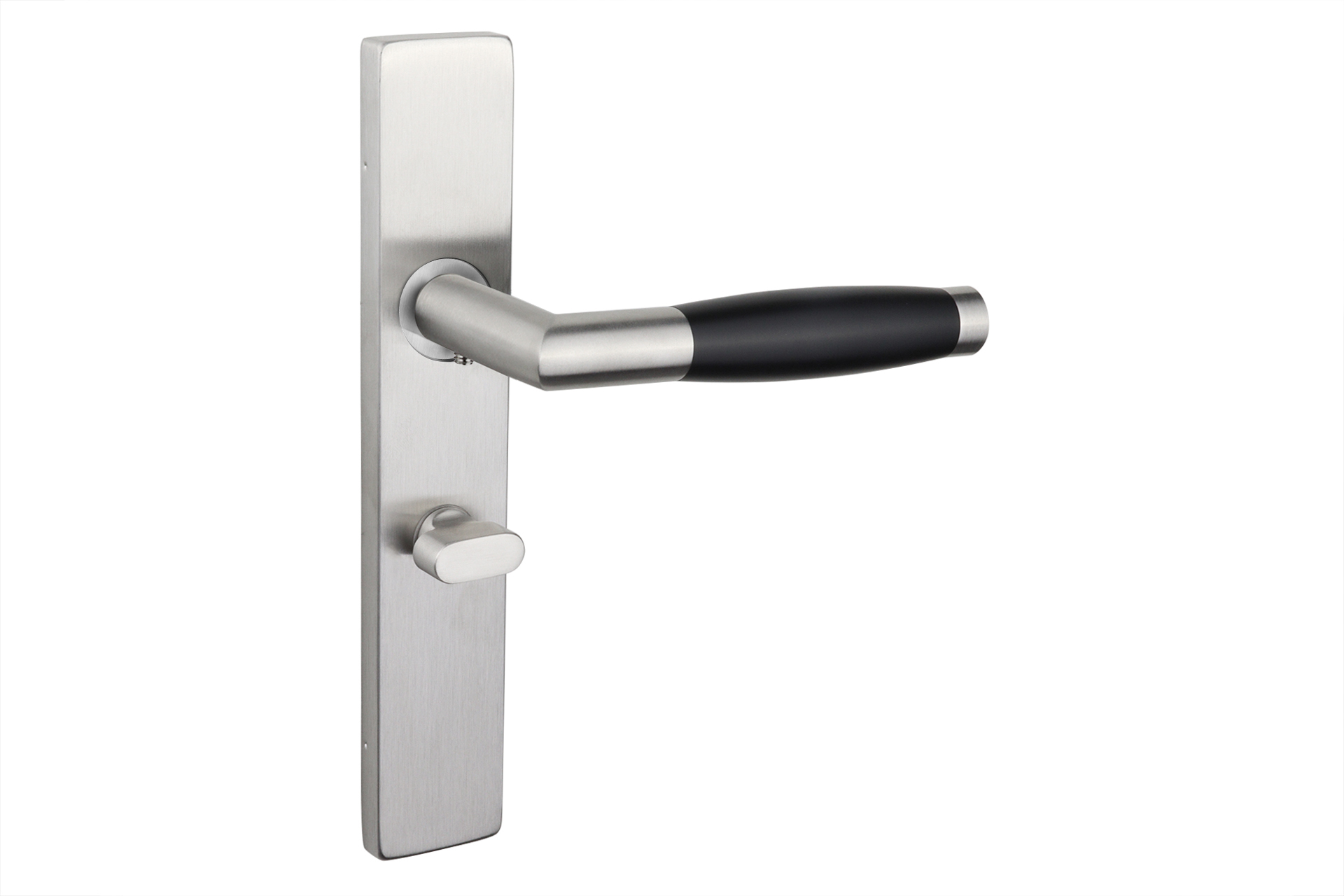 Lavuzo deurkruk Ascoli RVS met rechthoekig schild WC63/8 badkamersluiting - Per set
