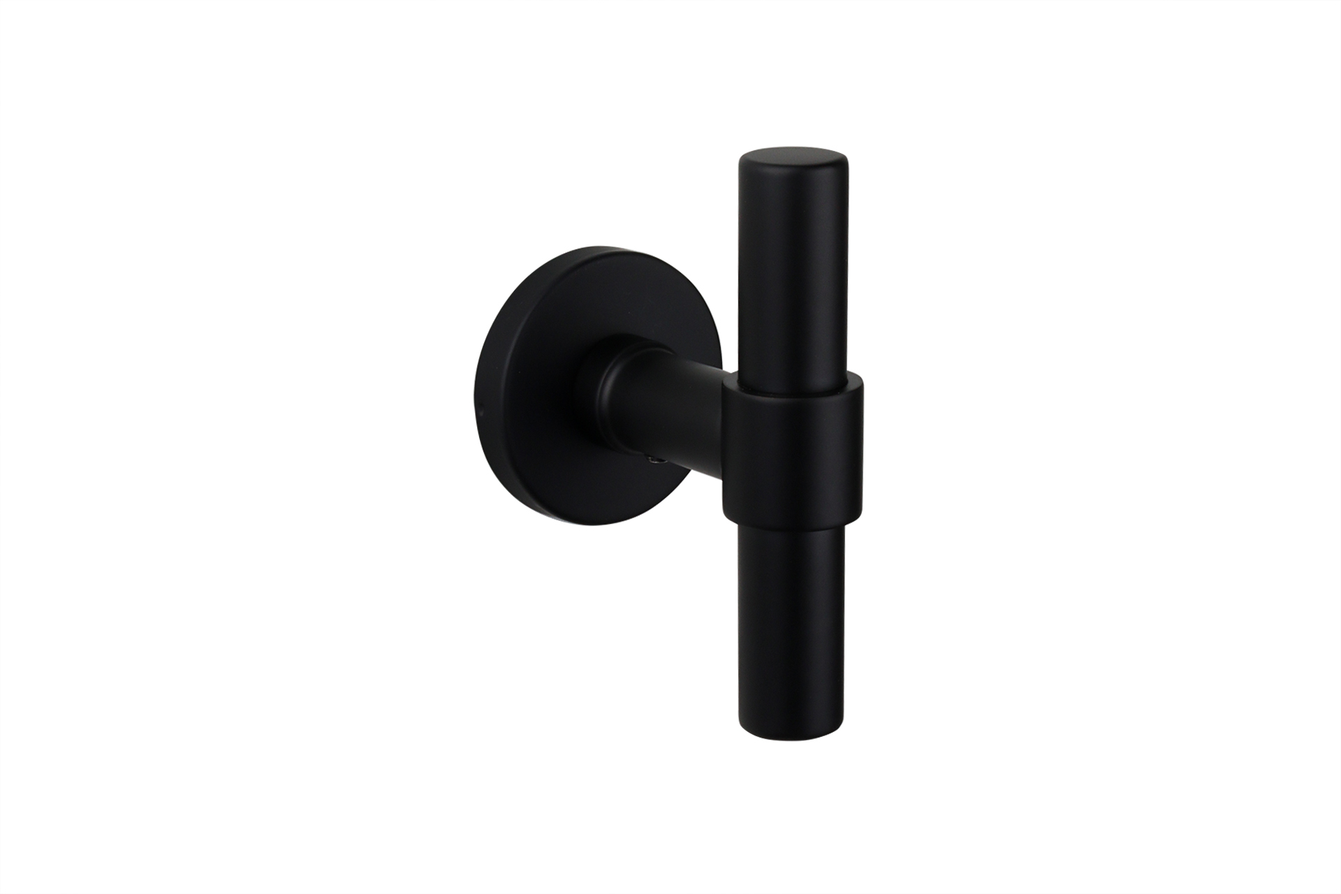 Lavuzo deurkruk Pesaro Zwart met rond rozet 10 cm - Per set