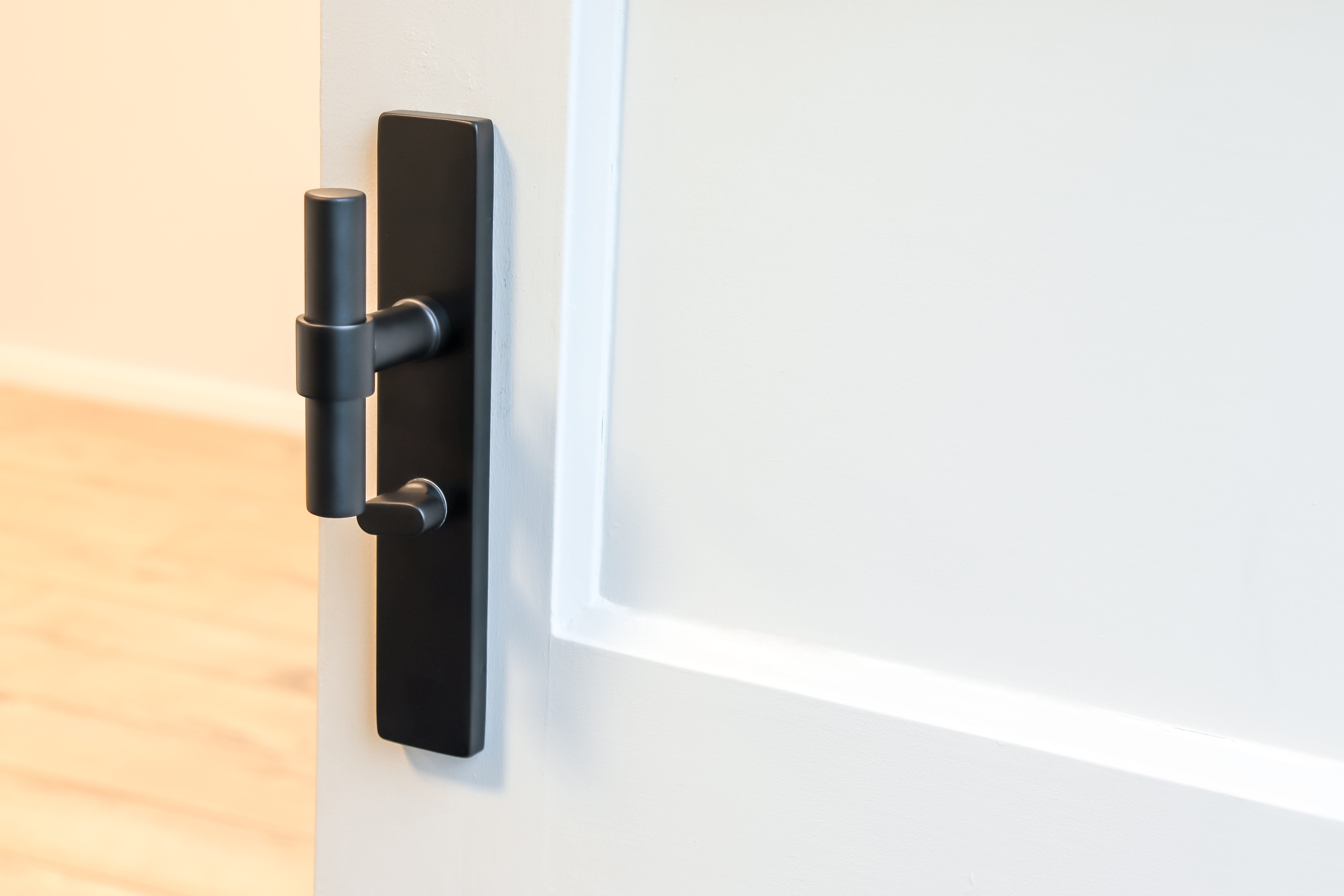 Lavuzo deurkruk Pesaro Zwart met rechthoekig schild WC63/8 badkamer Per Set, foto 2 van 3
