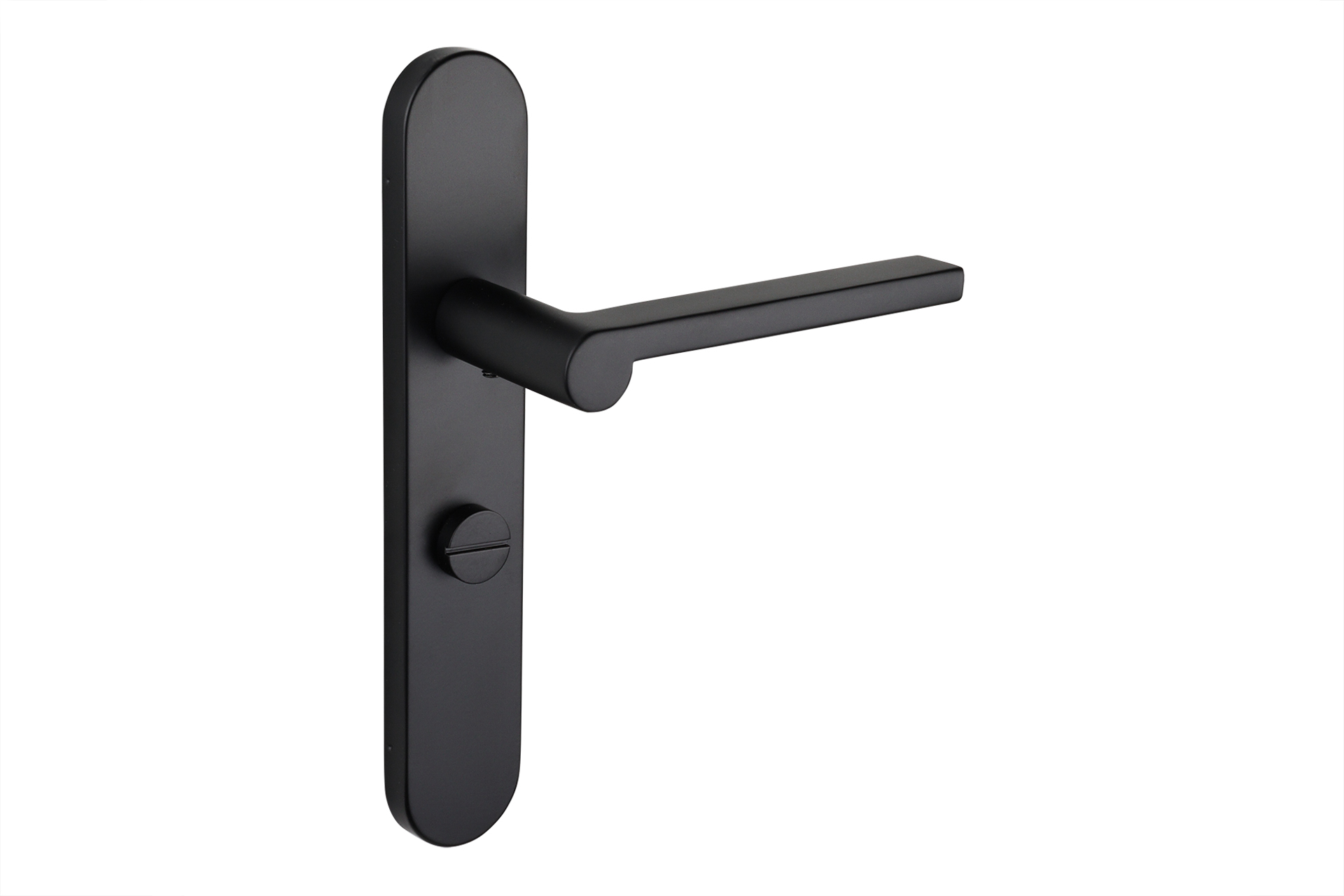 Lavuzo deurkruk Caserta Zwart met afgerond schild WC63/8 badkamersluiting - Per set